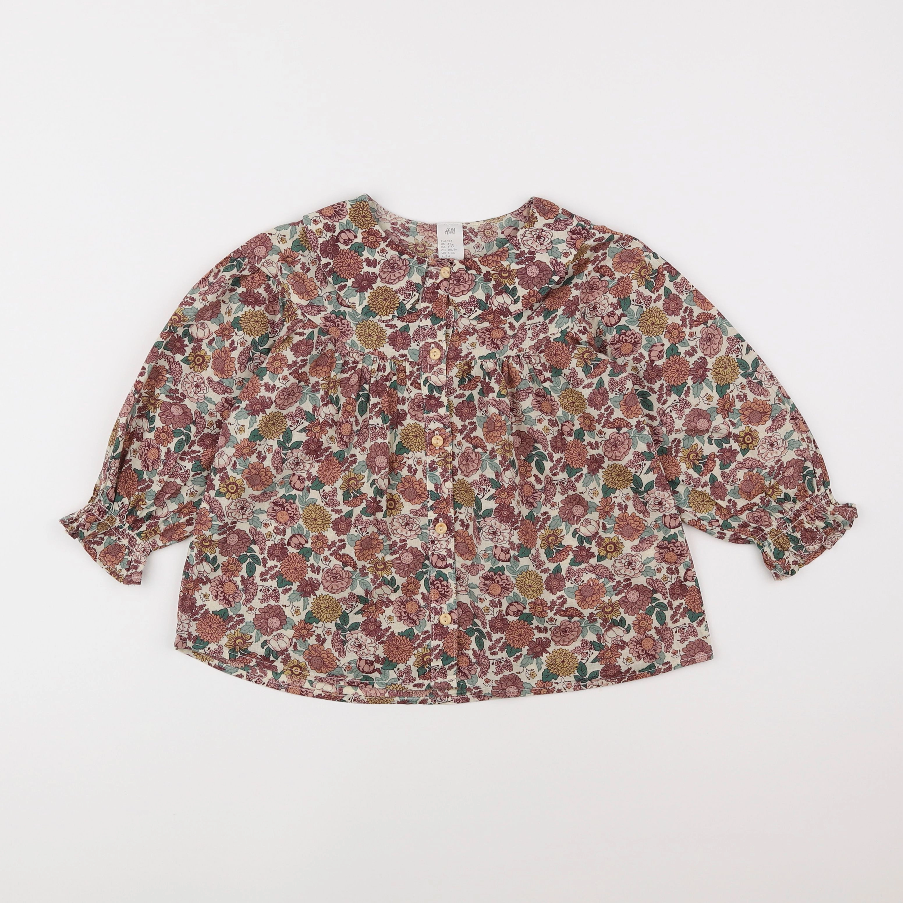 H&M - blouse rose - 3/4 ans