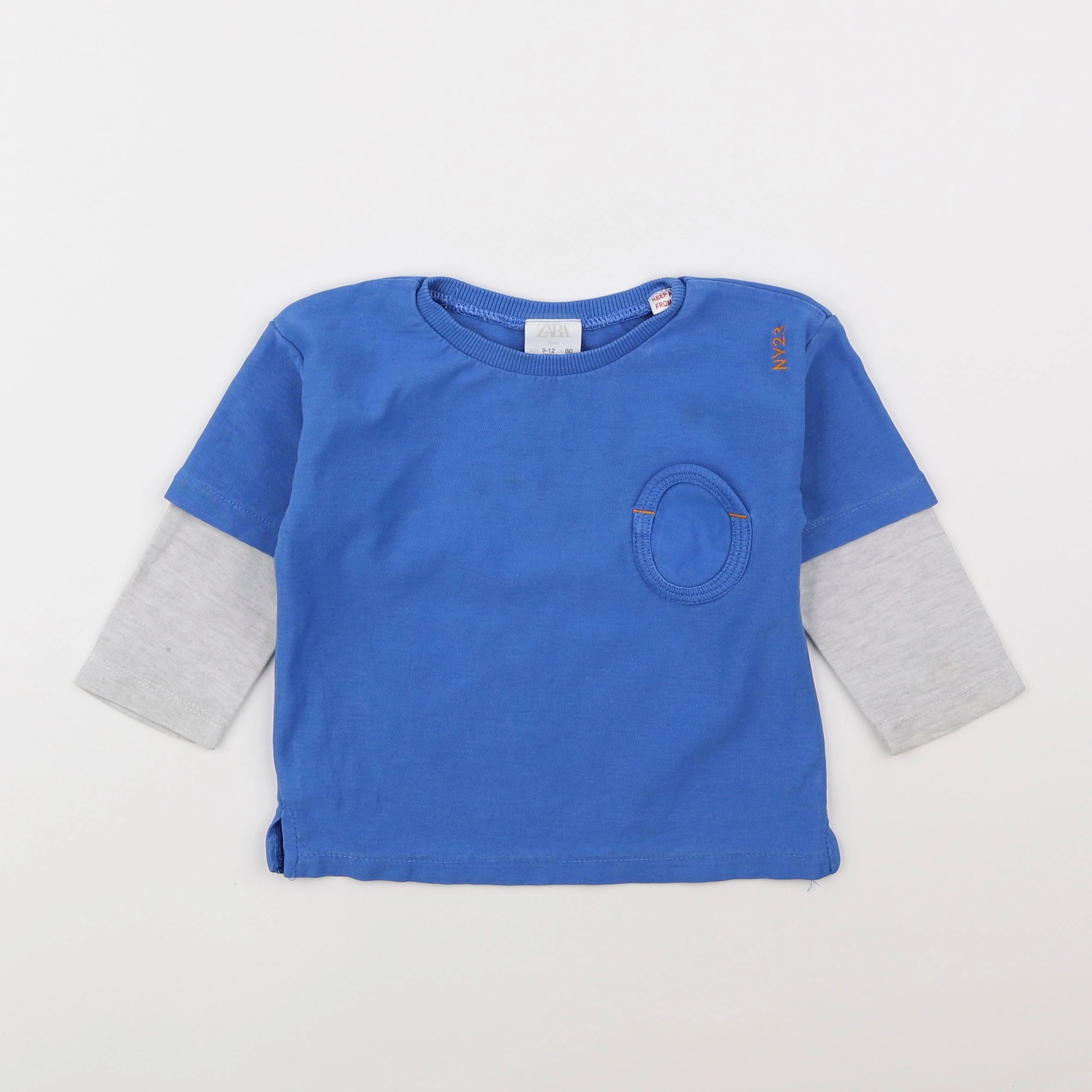 Zara - tee-shirt bleu - 9/12 mois