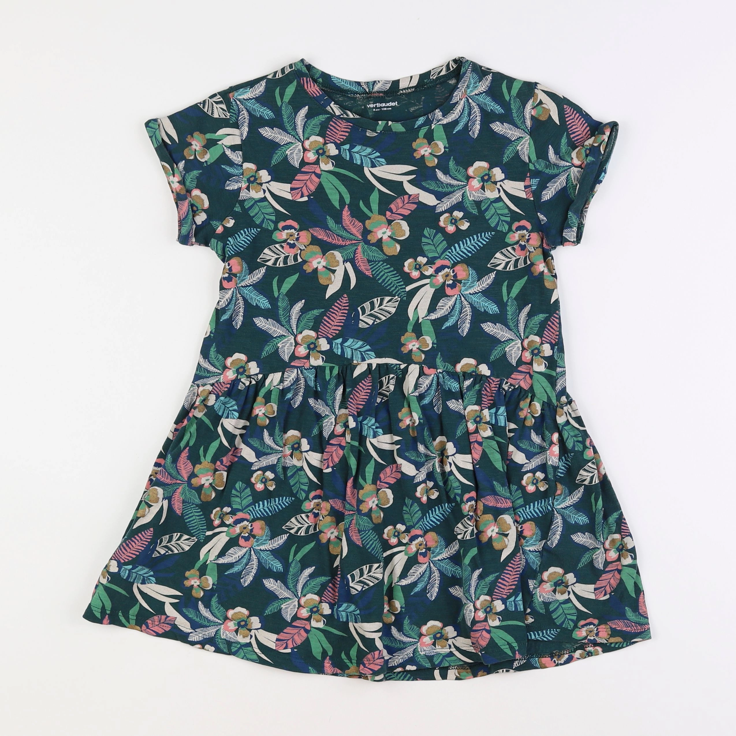 Vertbaudet - robe multicolore - 8 ans