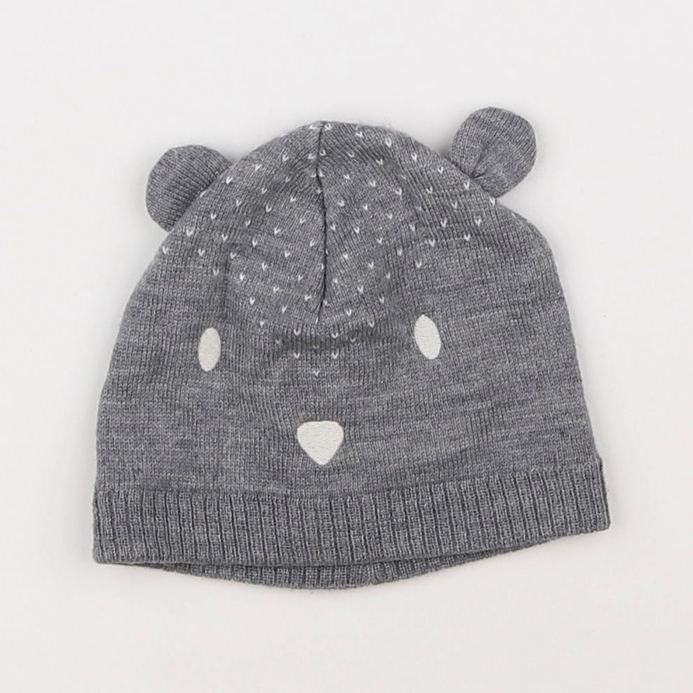 Petit Bateau - bonnet gris - 12/18 mois