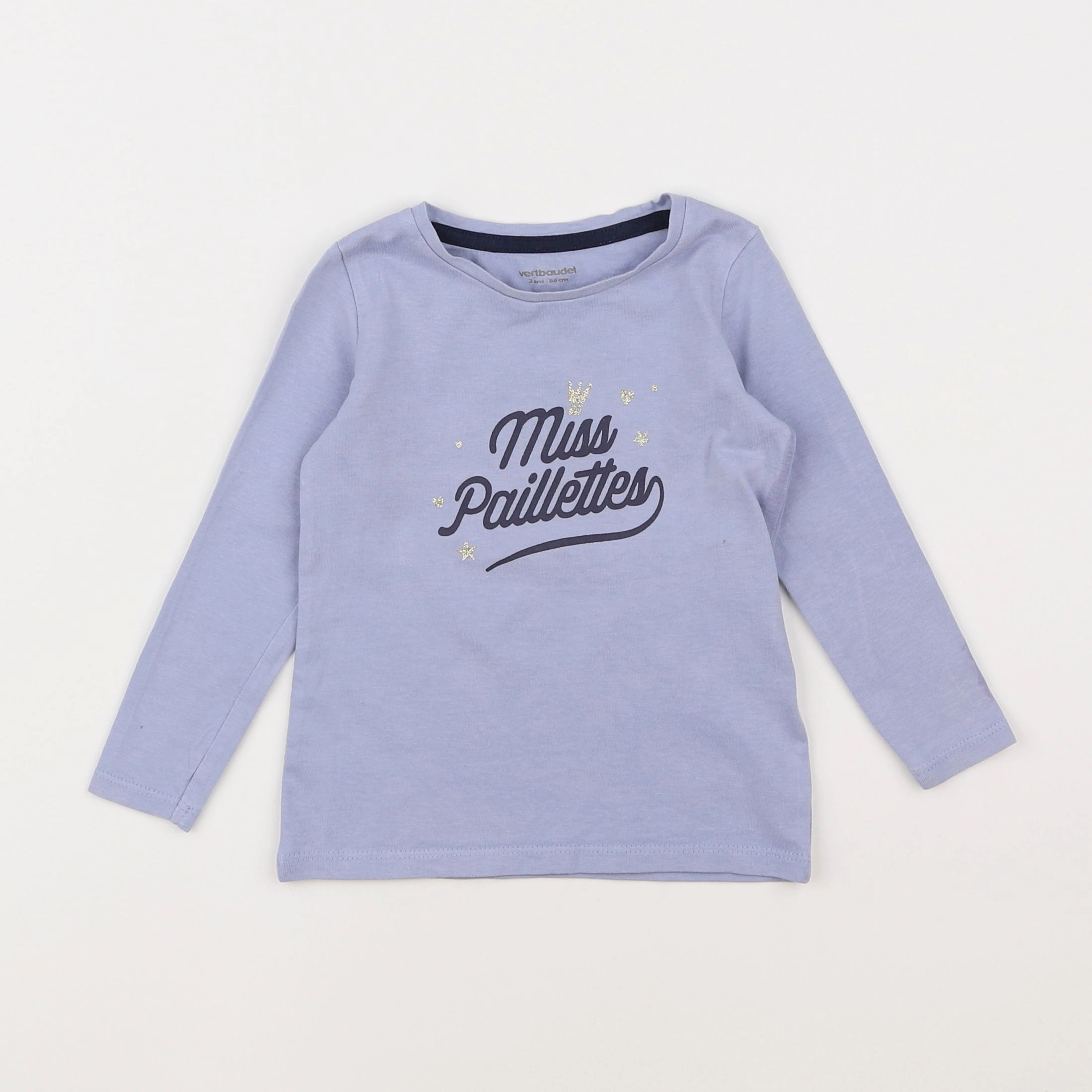 Vertbaudet - tee-shirt bleu - 2 ans