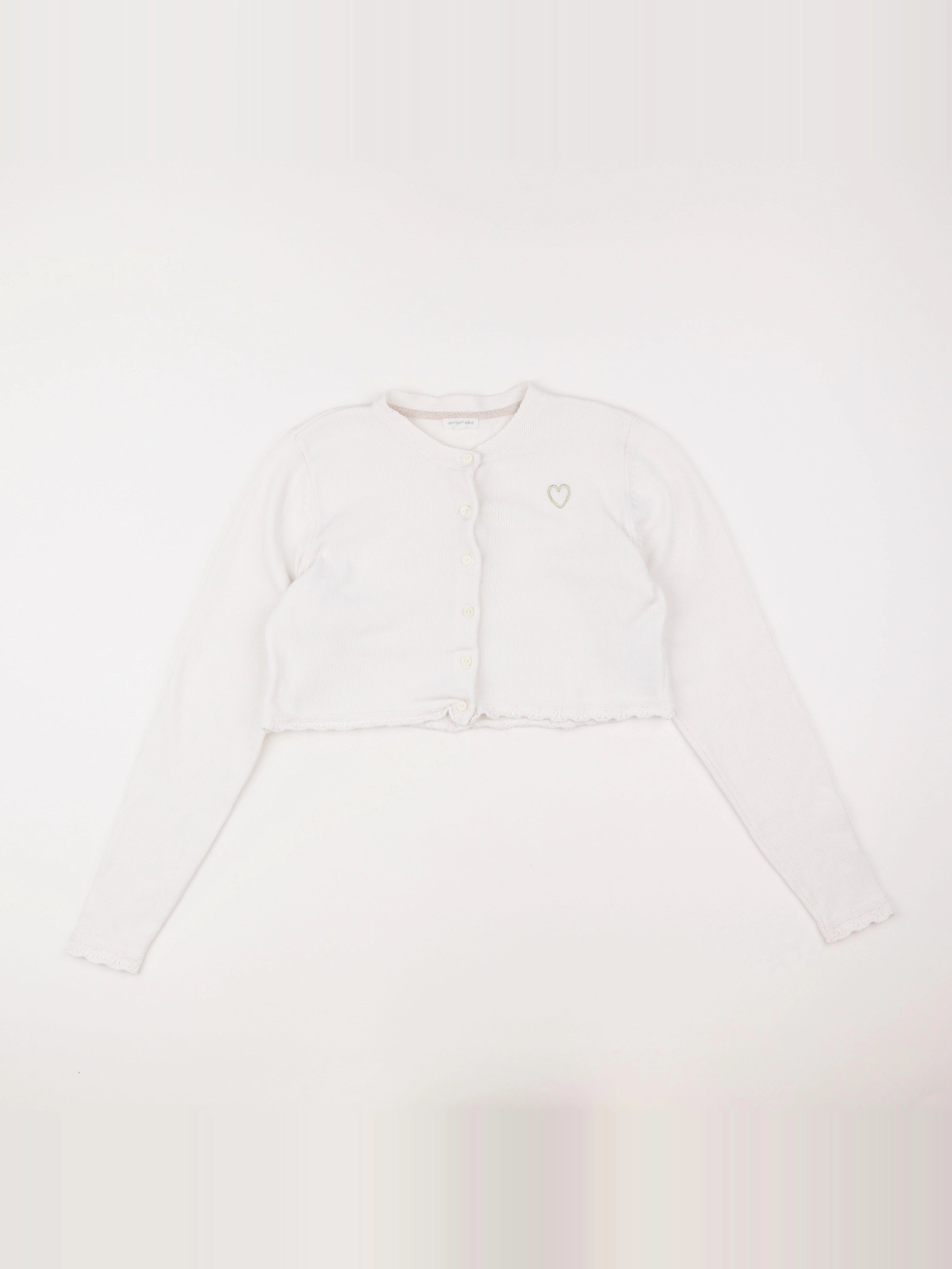 Vertbaudet - gilet blanc - 12 ans