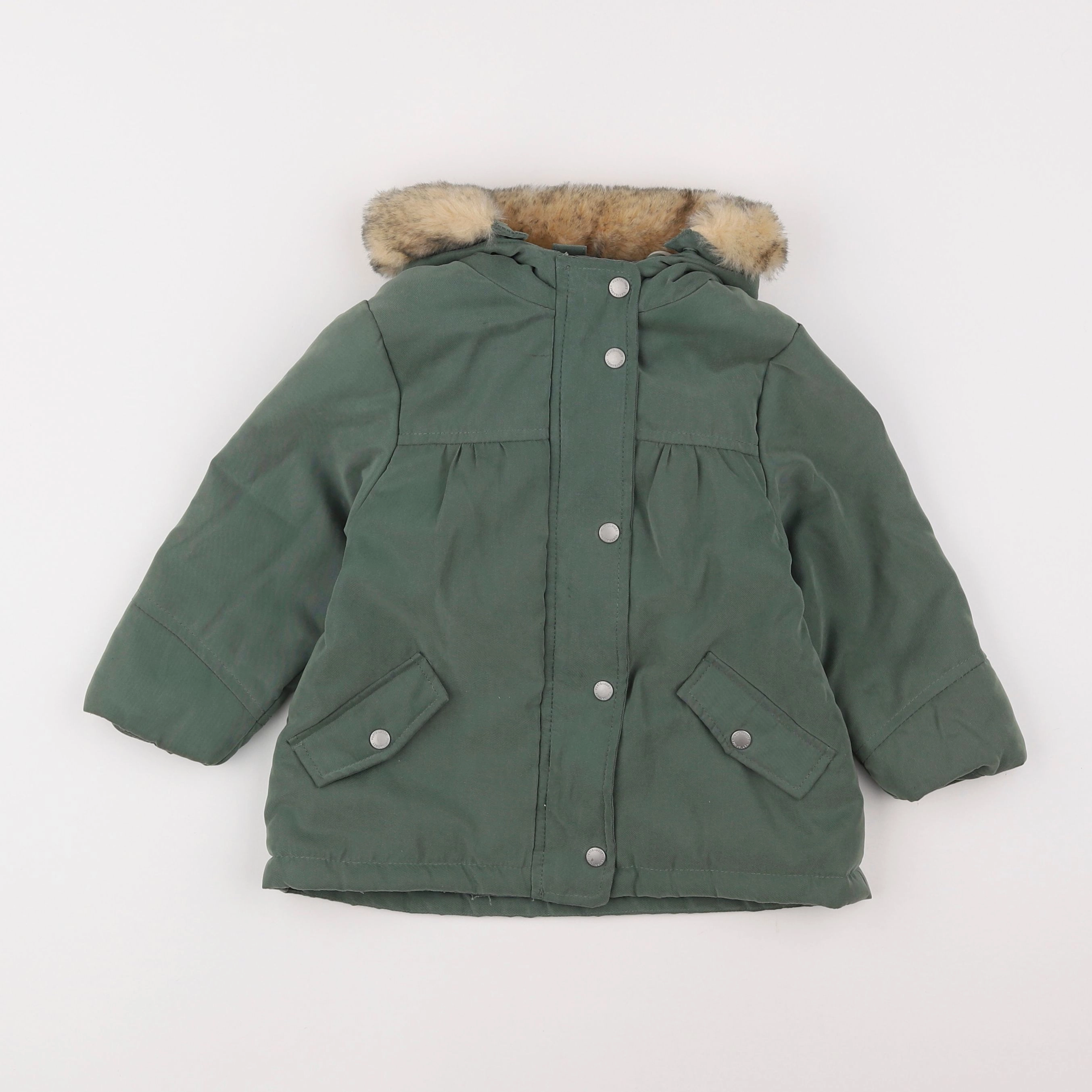 Vertbaudet - manteau vert - 2 ans