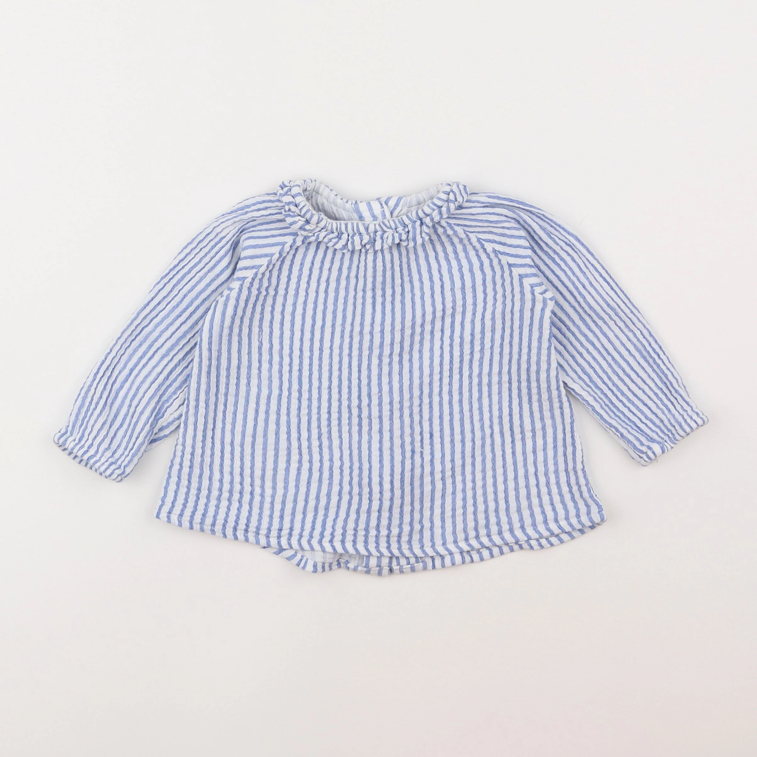 H&M - blouse bleu - 6/9 mois