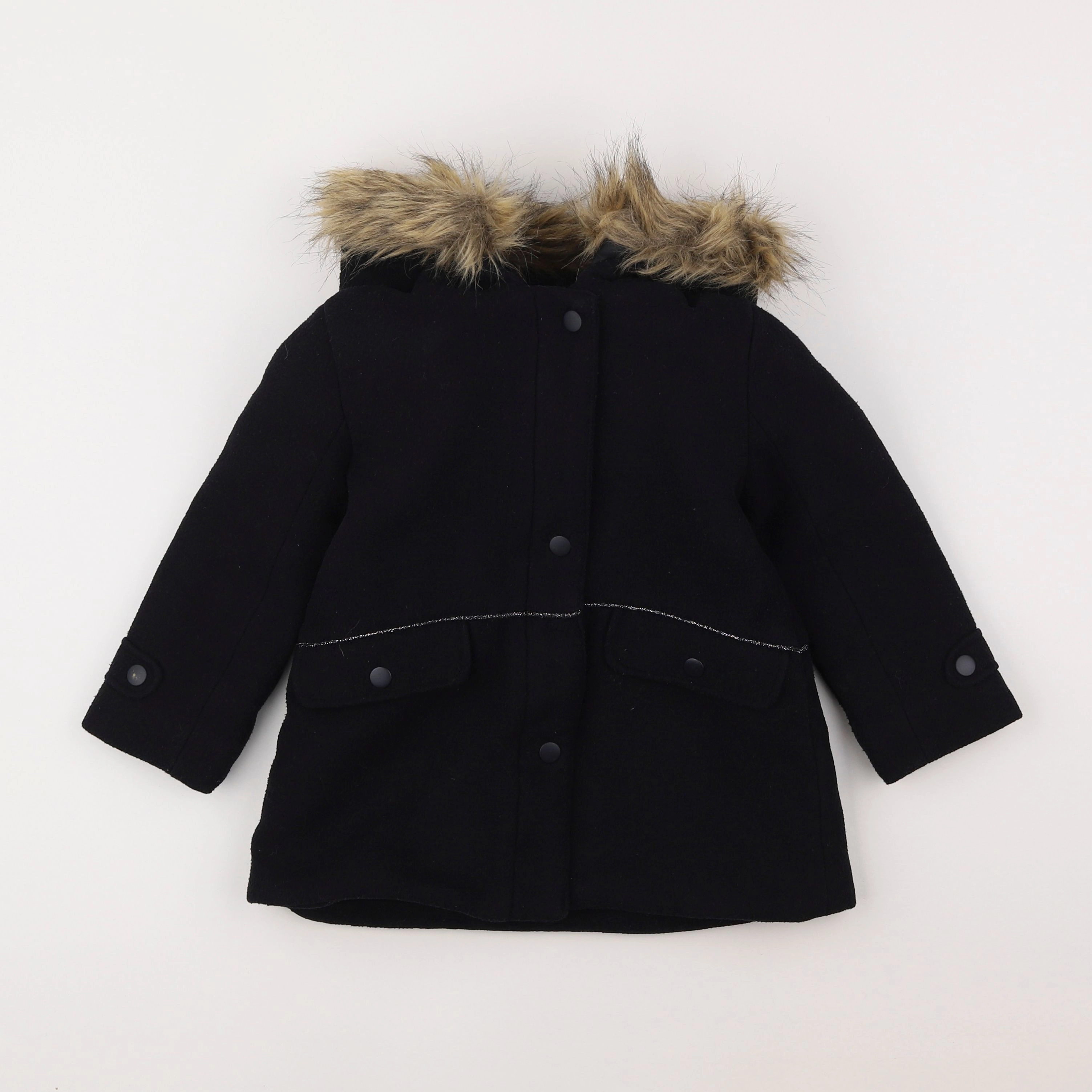 Vertbaudet - manteau noir - 4 ans