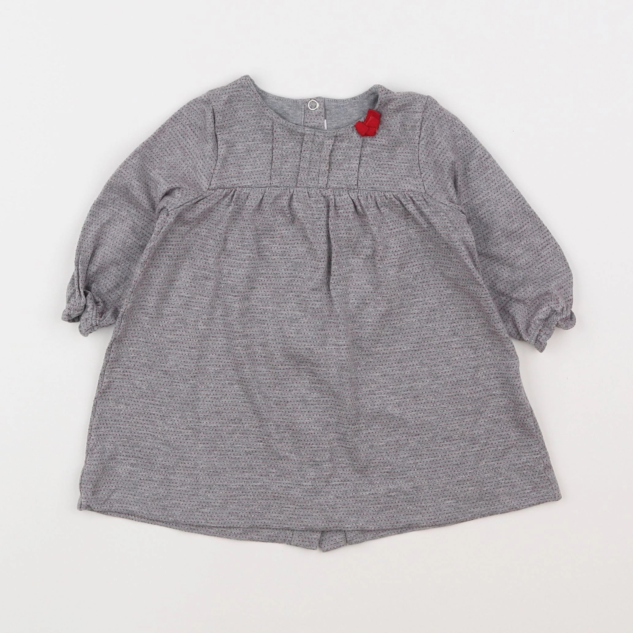Petit Bateau - robe gris - 6 mois
