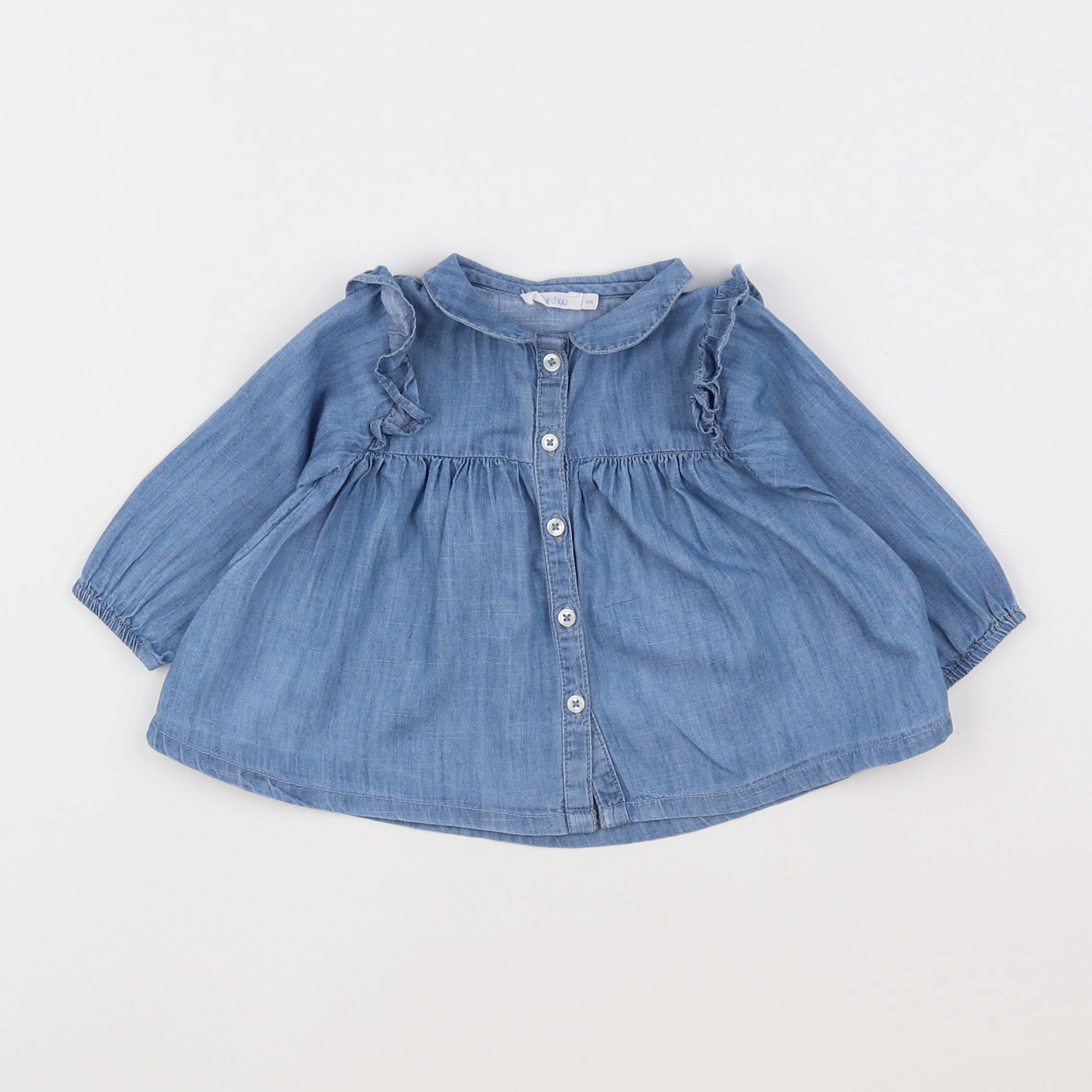 Boutchou - blouse bleu - 6 mois