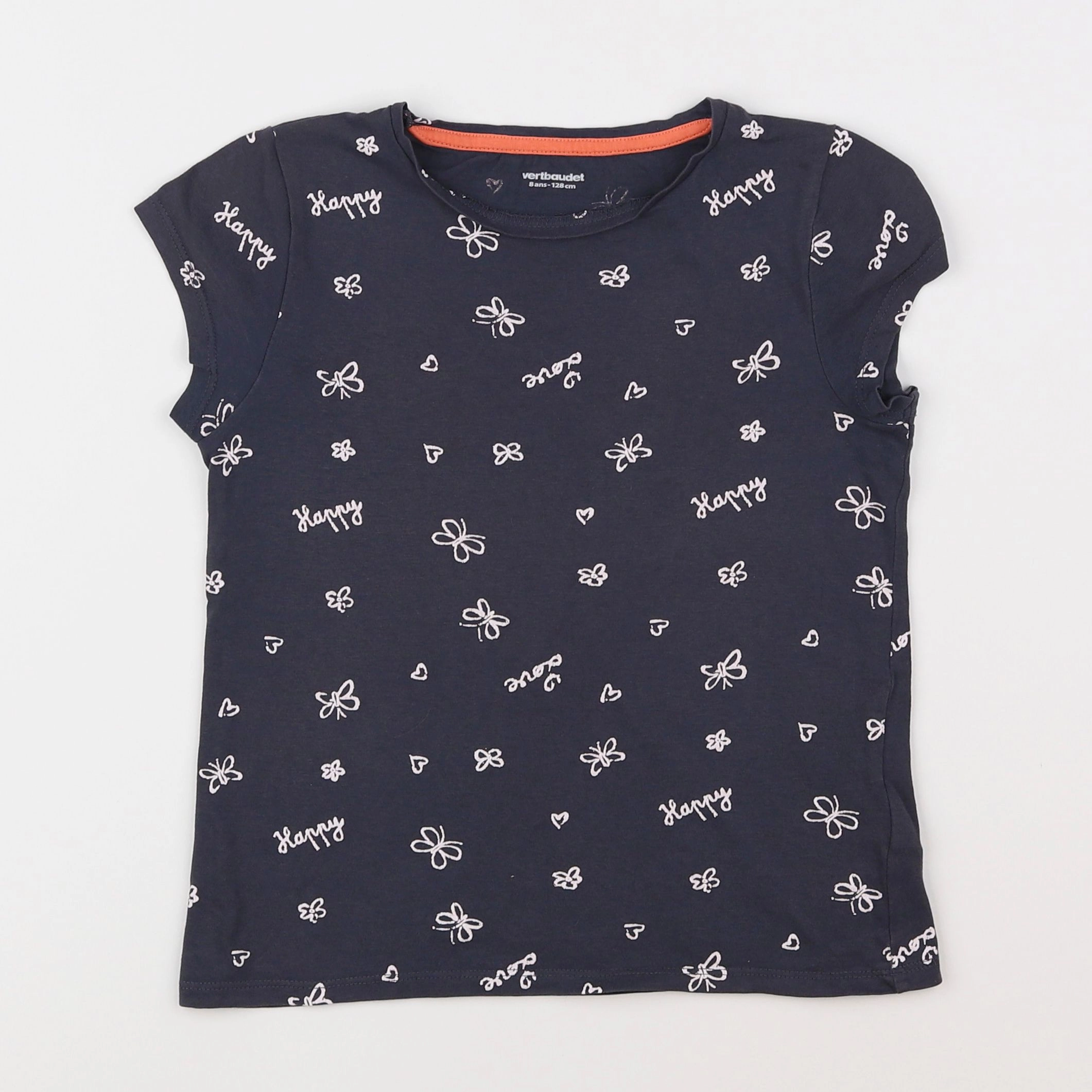 Vertbaudet - tee-shirt bleu - 8 ans