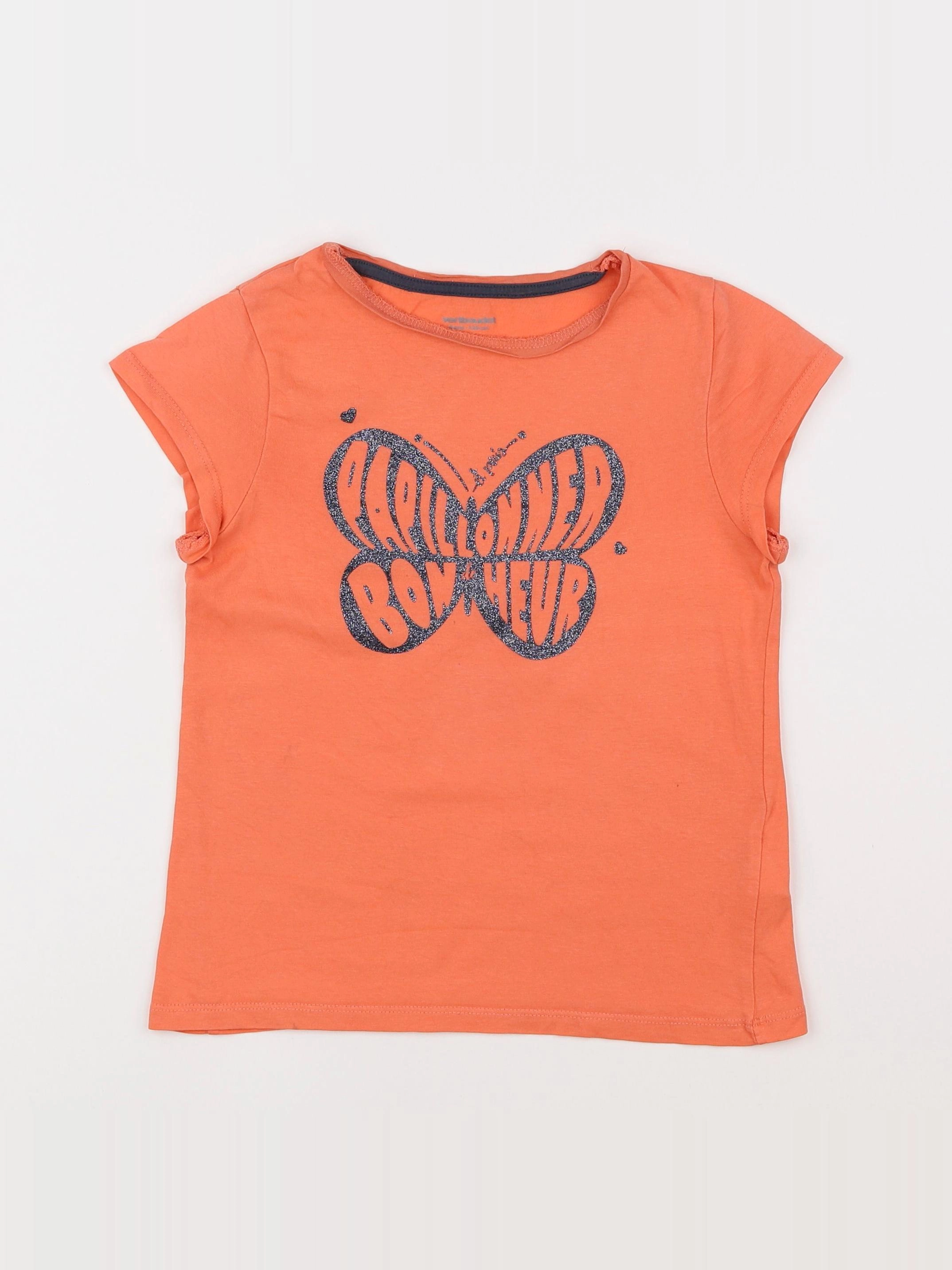 Vertbaudet - tee-shirt orange - 8 ans