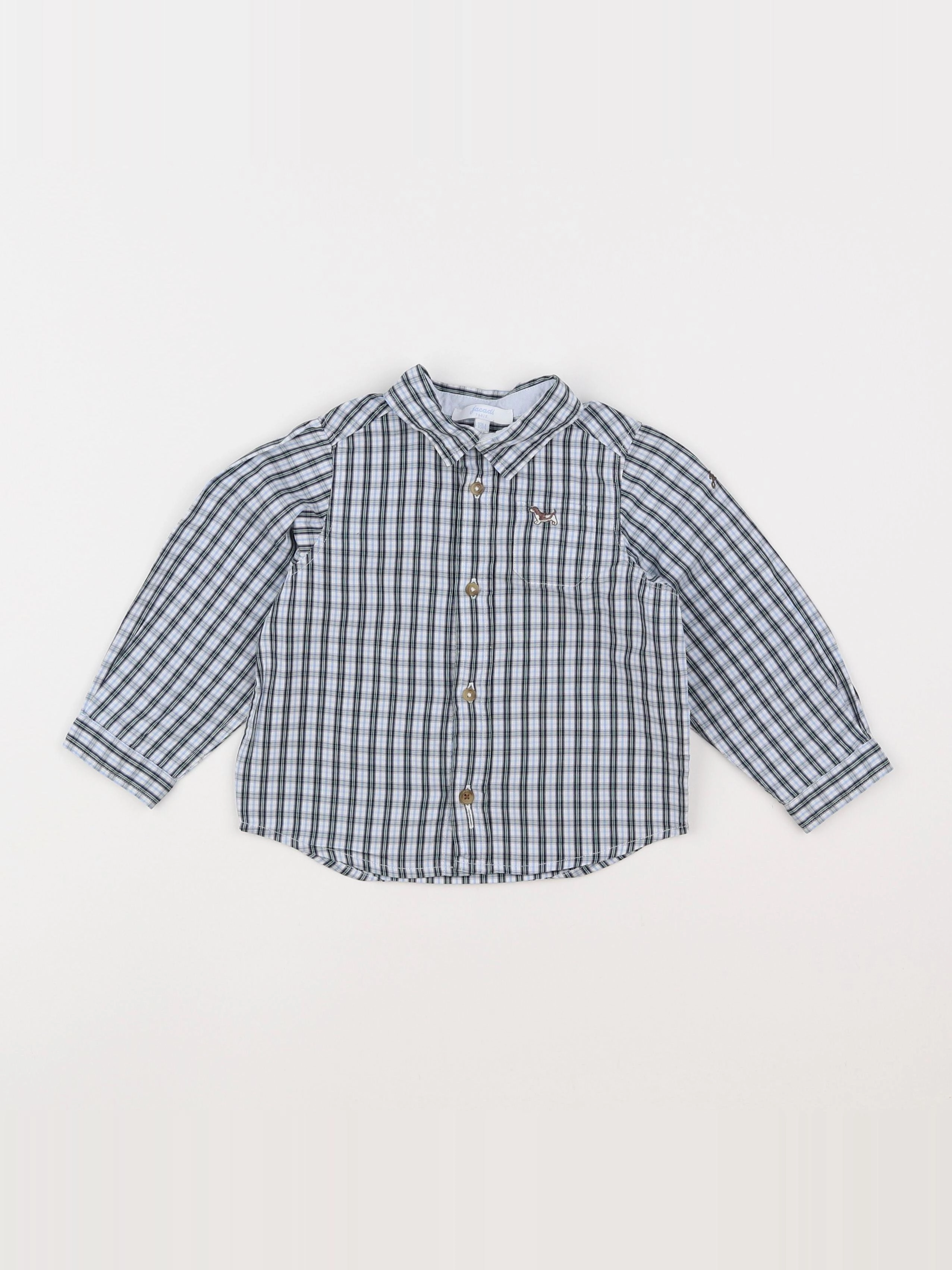 Jacadi - chemise blanc, bleu - 18 mois