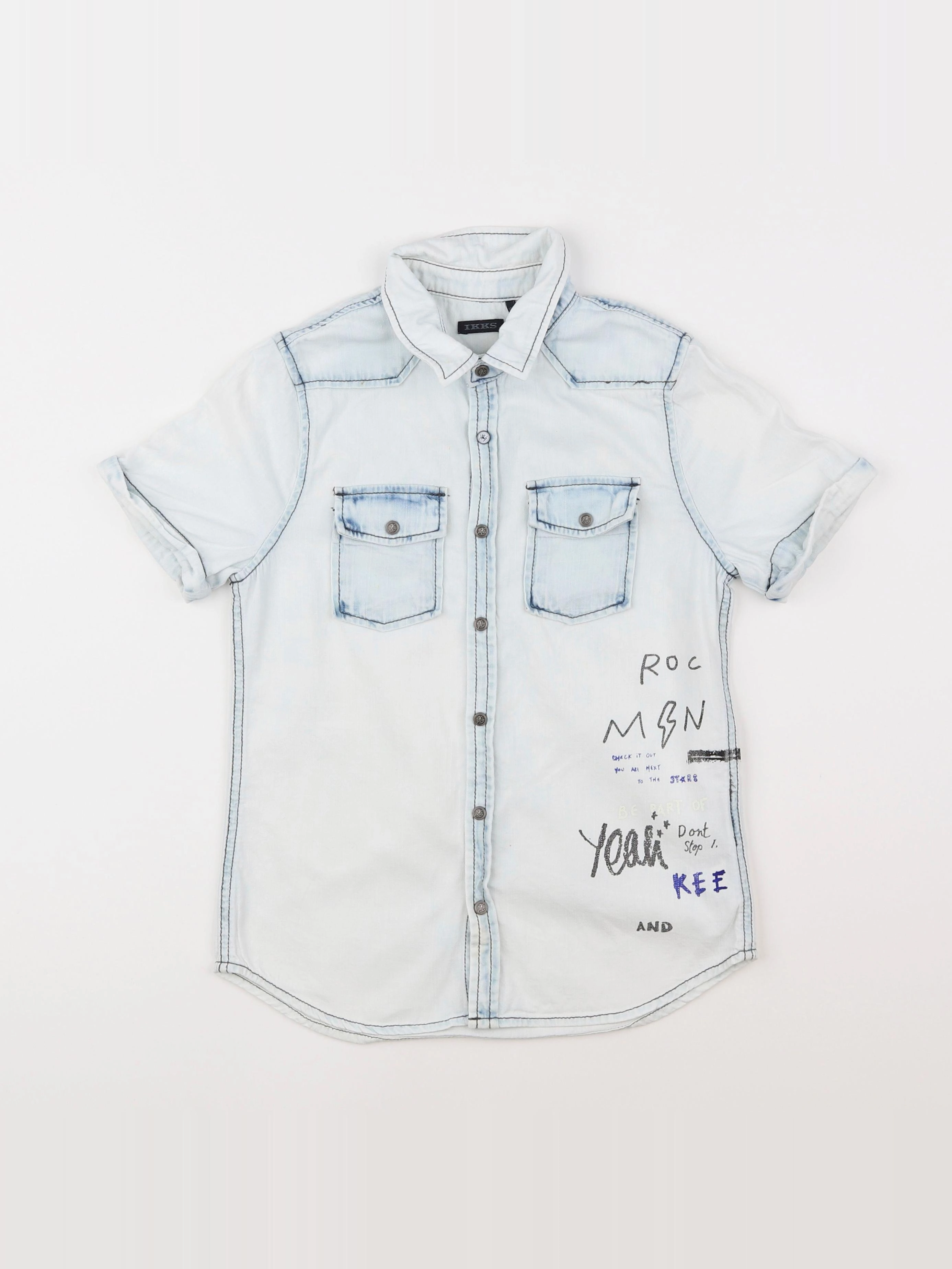IKKS - chemise bleu - 10 ans