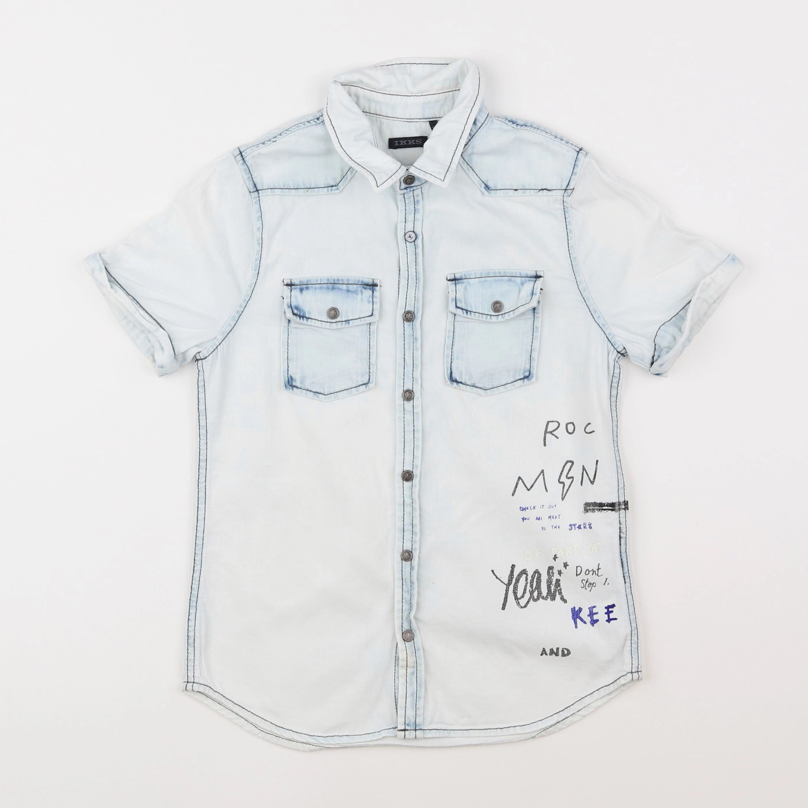 IKKS - chemise bleu - 10 ans