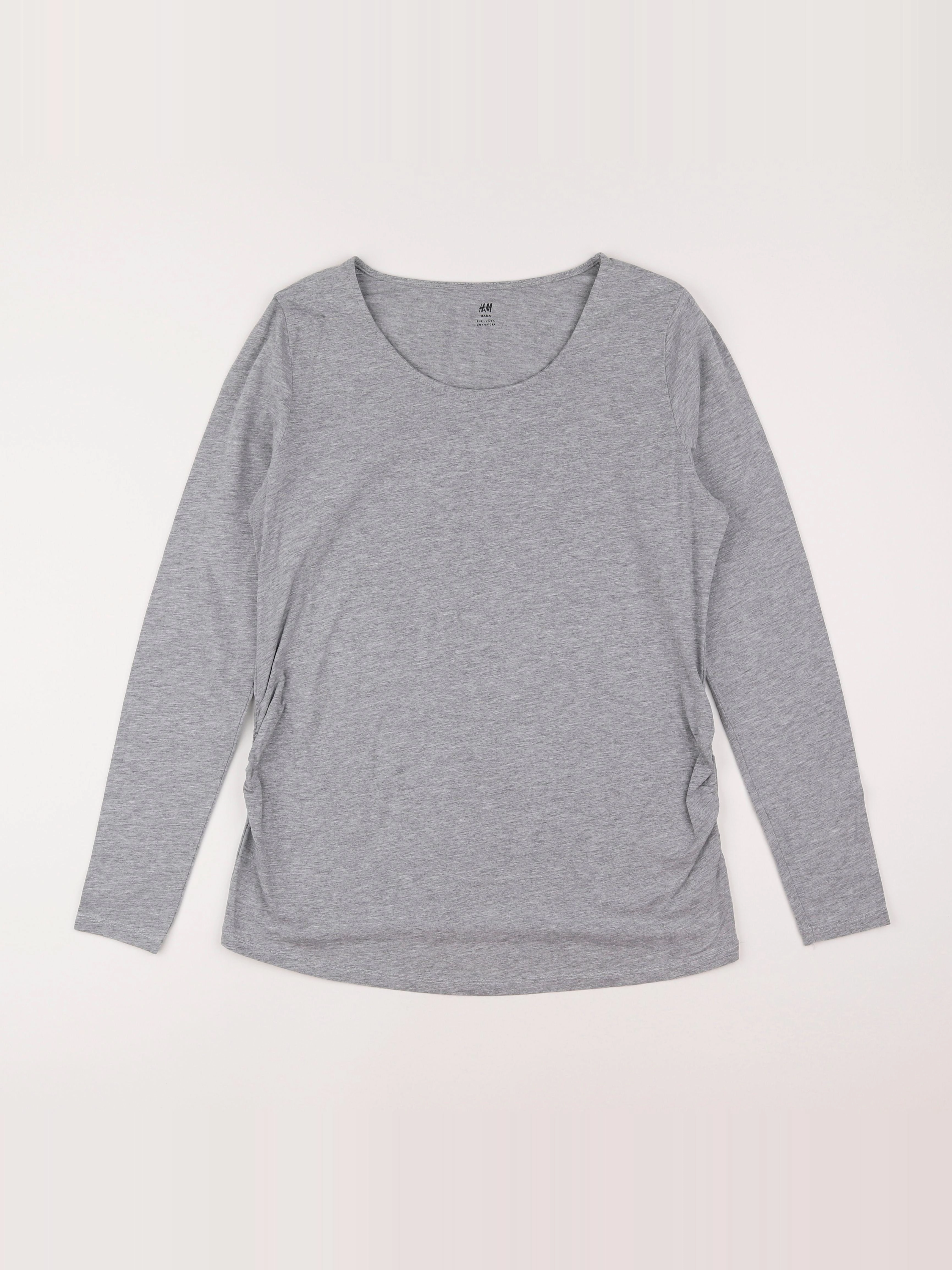 H&M - tee-shirt grossesse gris - 44 à 46