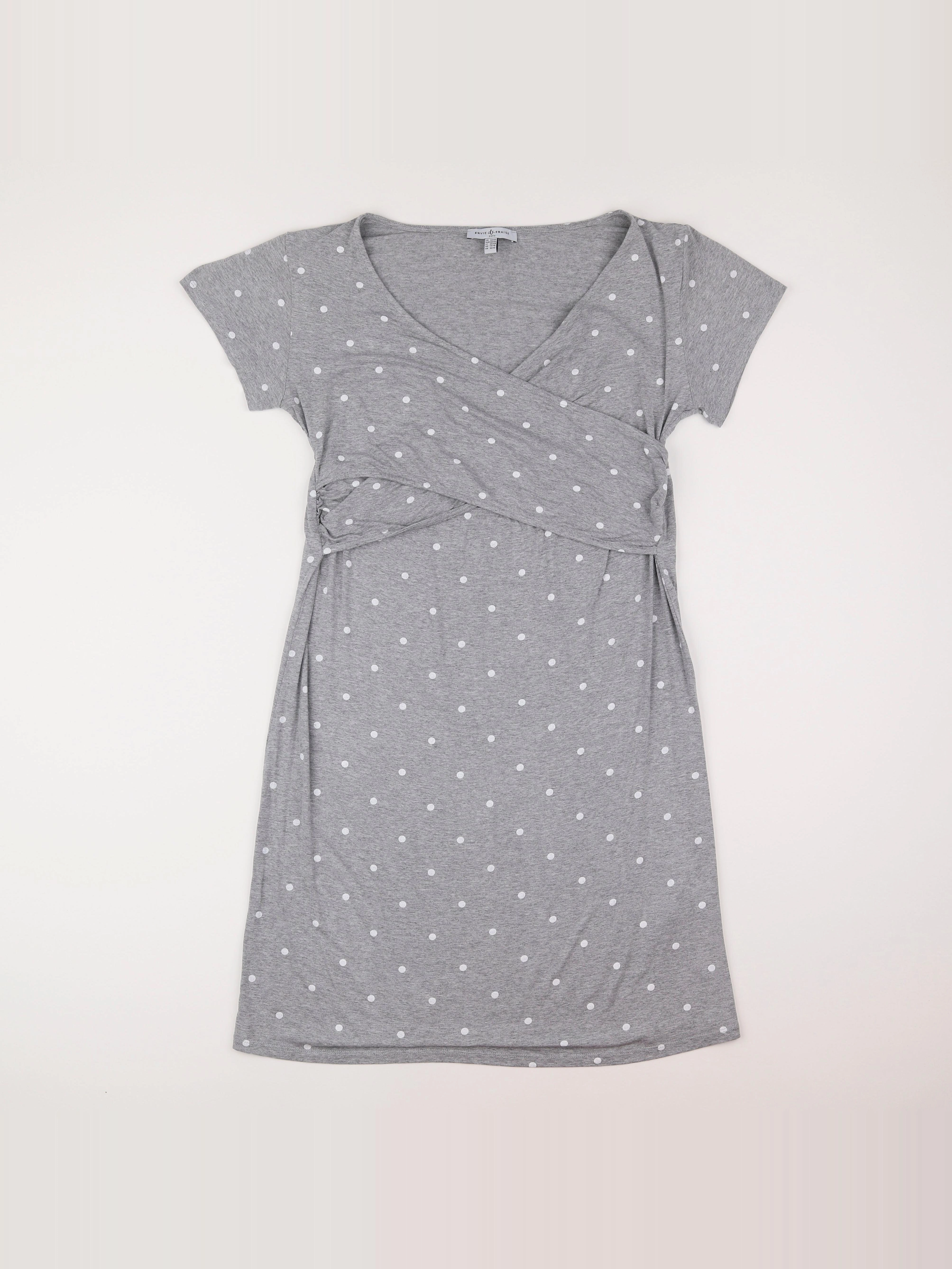Envie de fraise - robe grossesse, allaitement gris - 42 à 44
