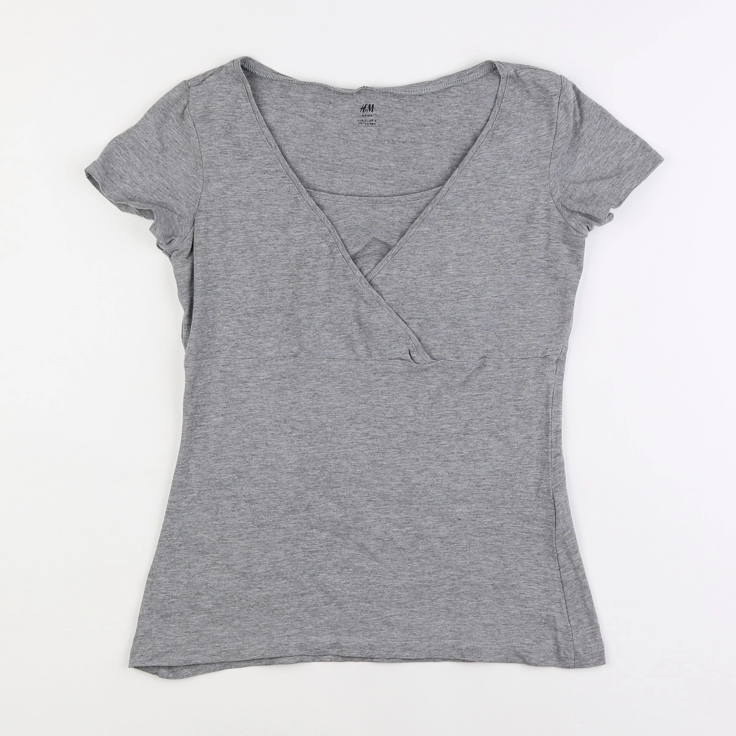 H&M - tee-shirt grossesse, allaitement gris - 36