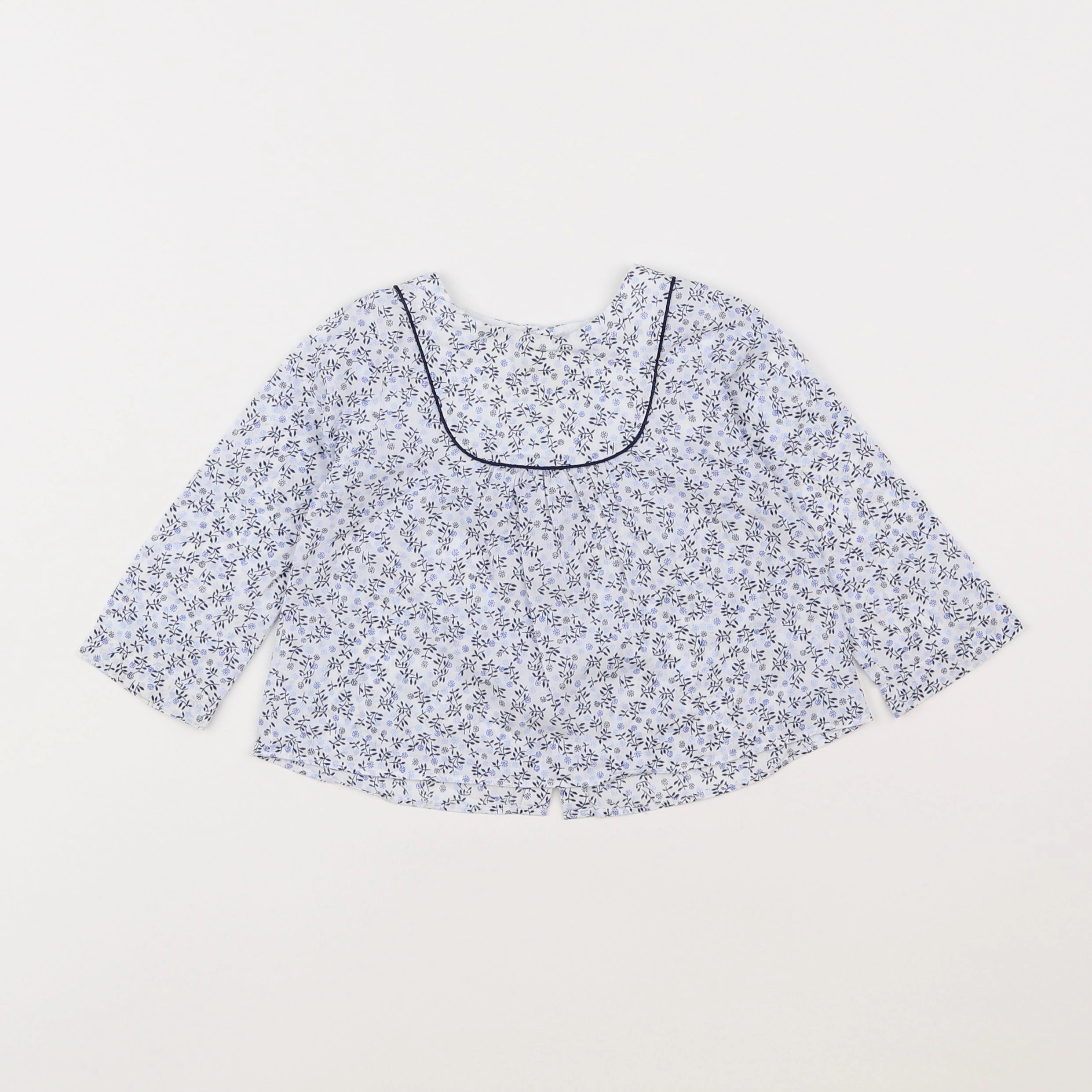 Jacadi - blouse blanc, bleu - 12 mois
