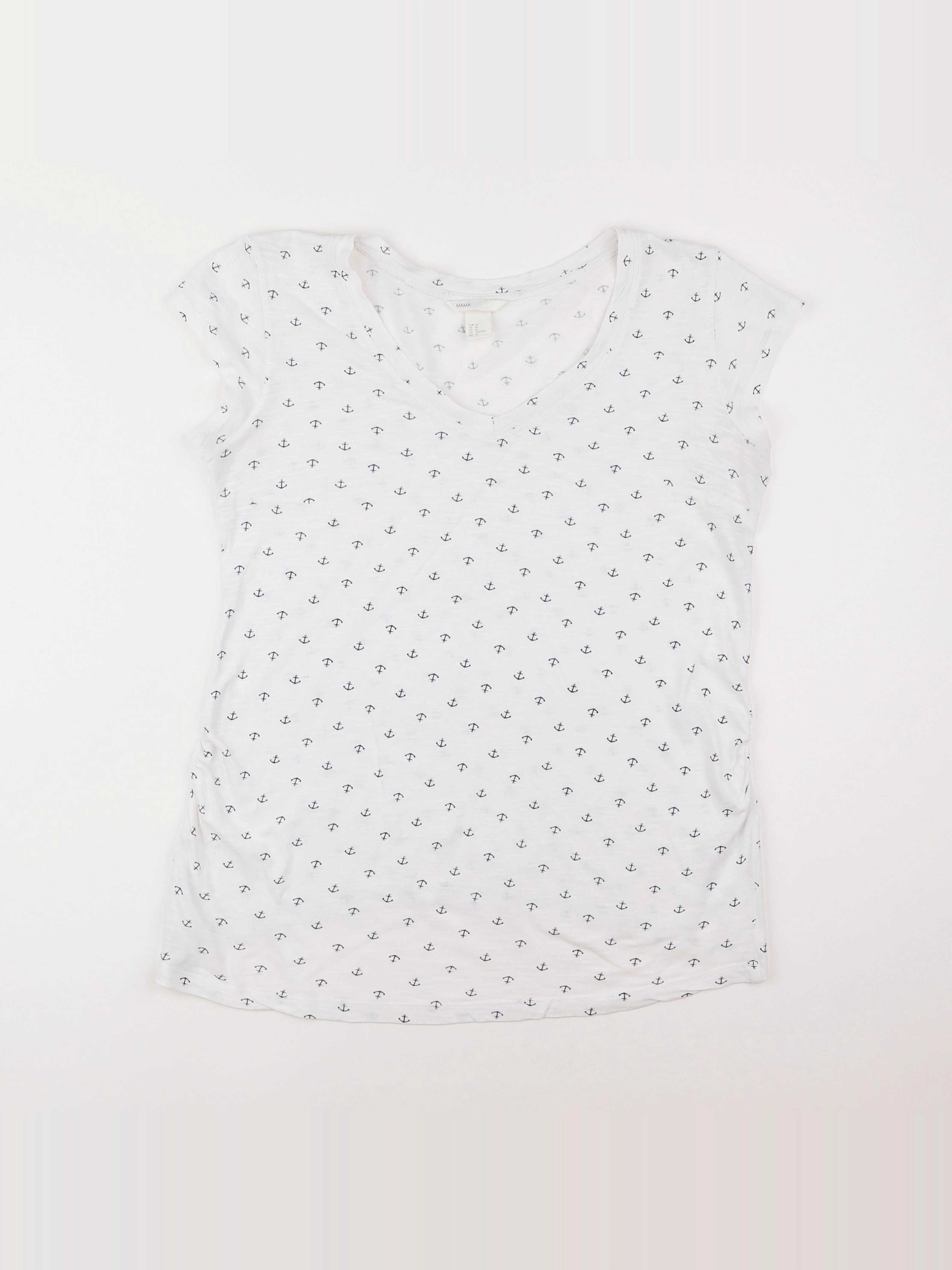 H&M - tee-shirt grossesse blanc - 40 à 42