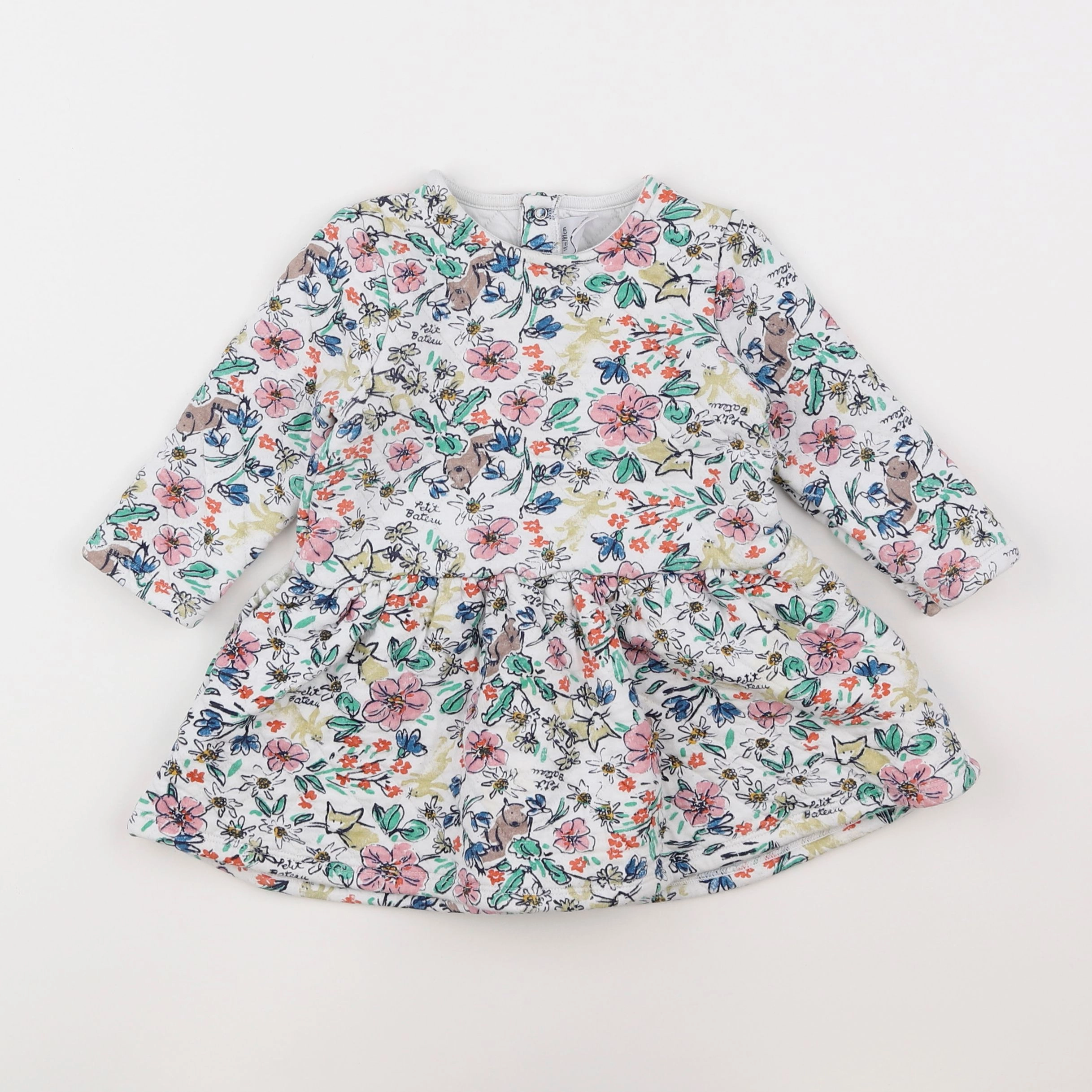 Petit Bateau - robe blanc - 18 mois
