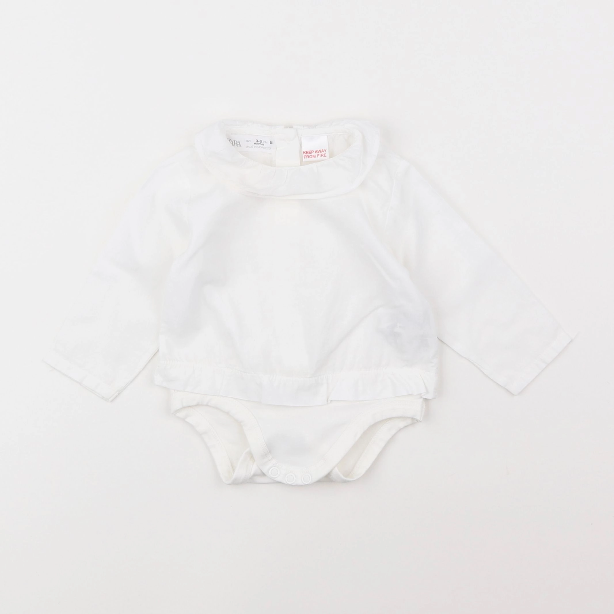 Zara - body blouse blanc - 3/6 mois