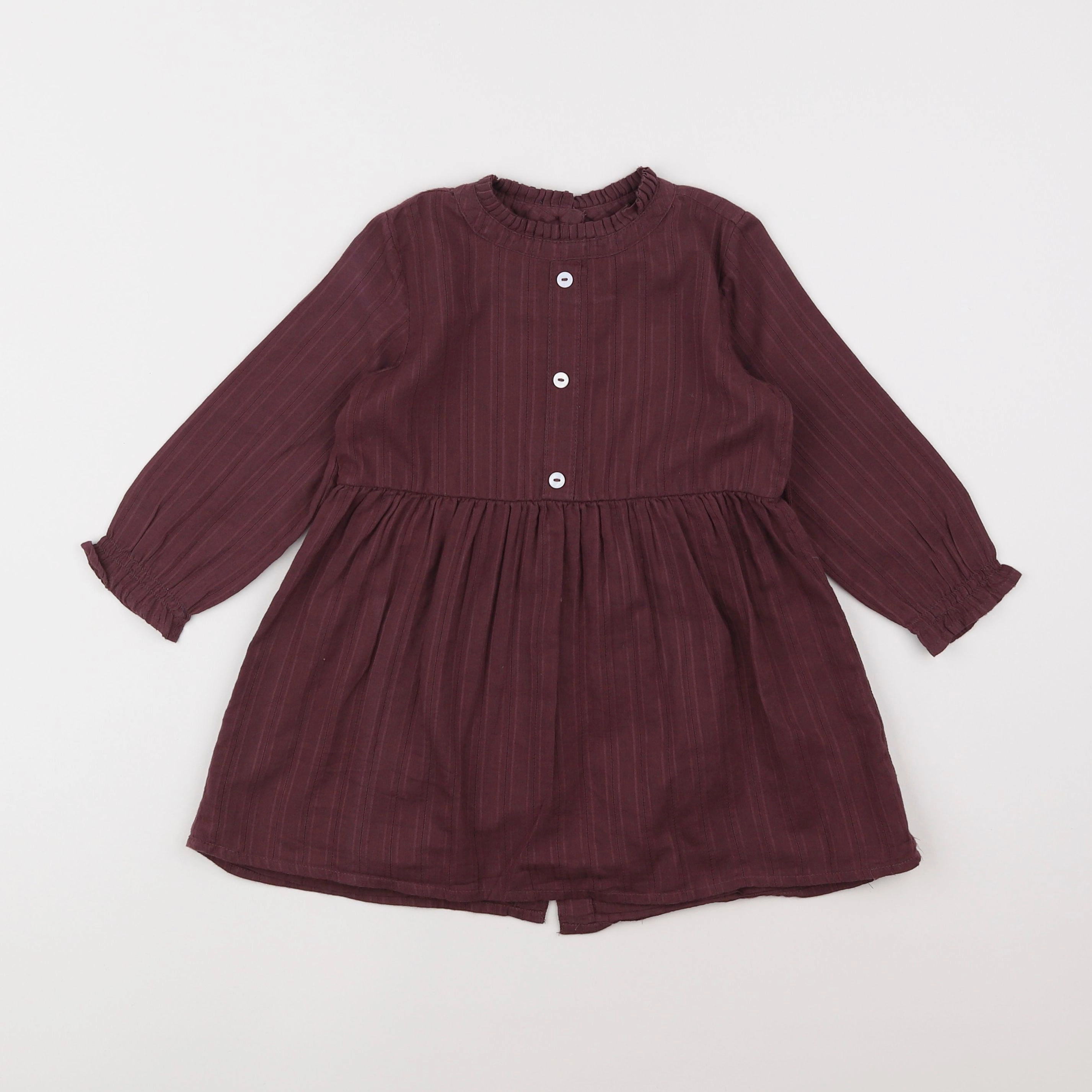 Bonnet à Pompon - robe rouge - 2 ans