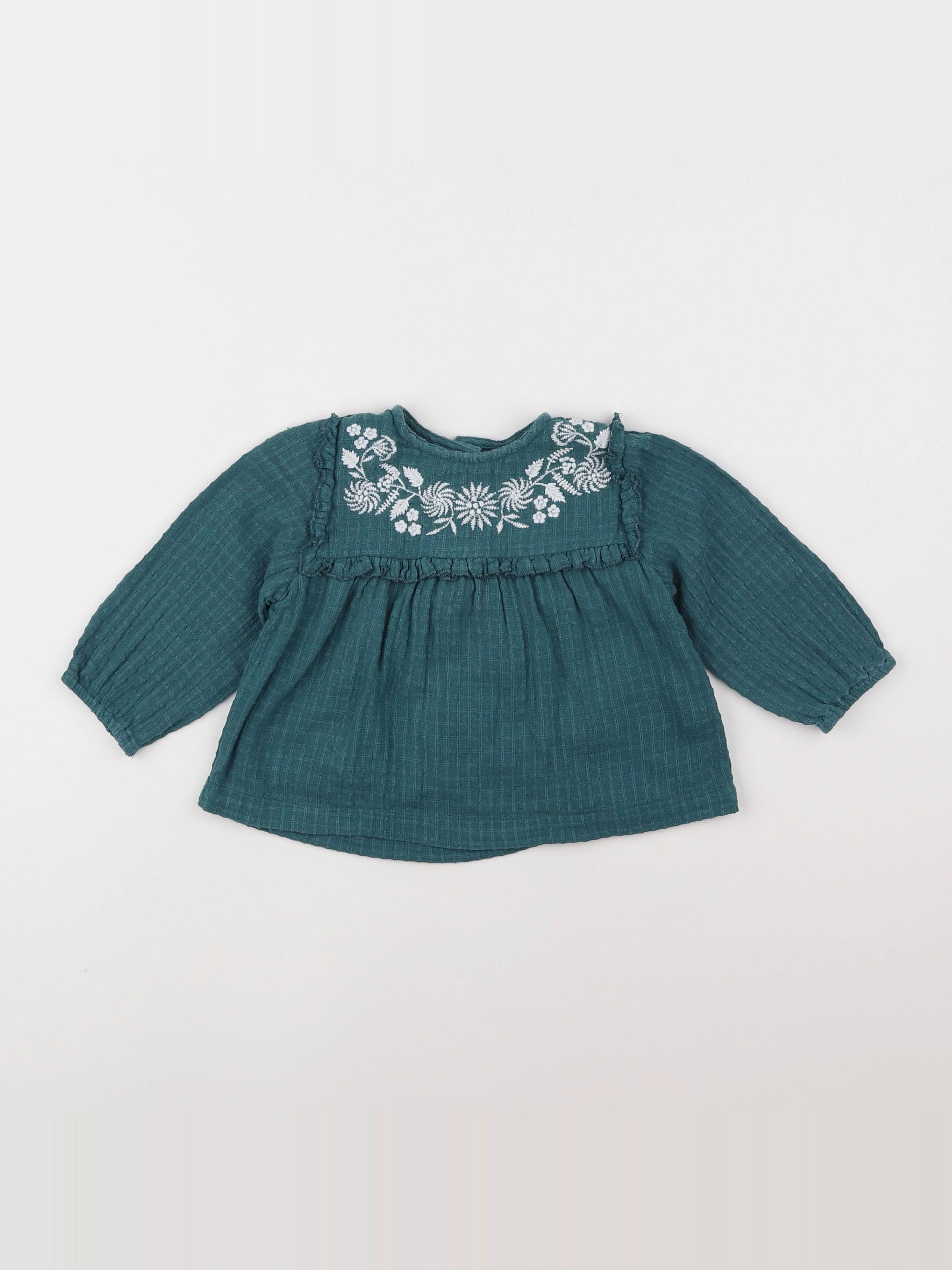 Bonheur du jour - blouse vert - 12 mois