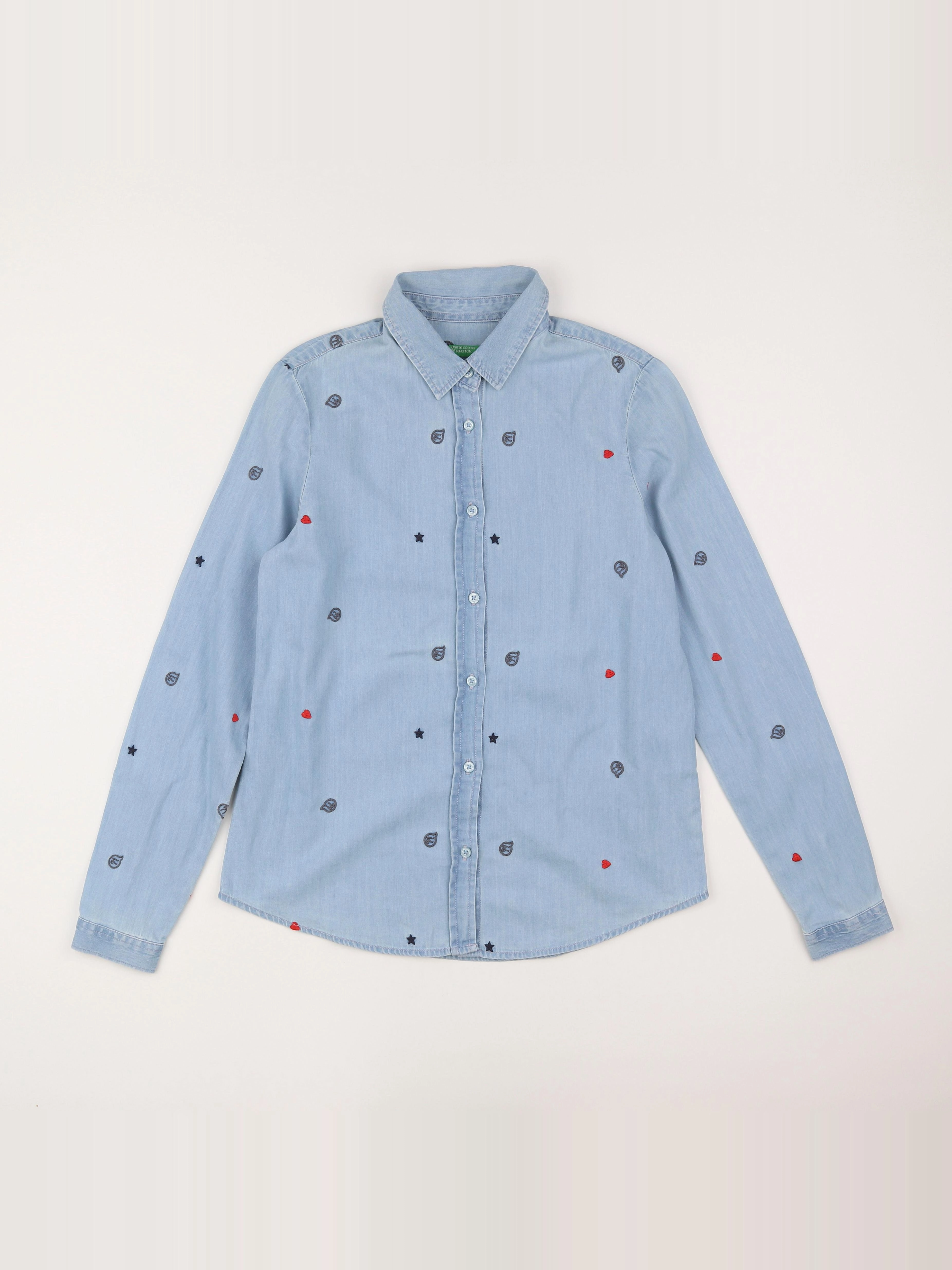 Benetton - chemise bleu - 11/12 ans