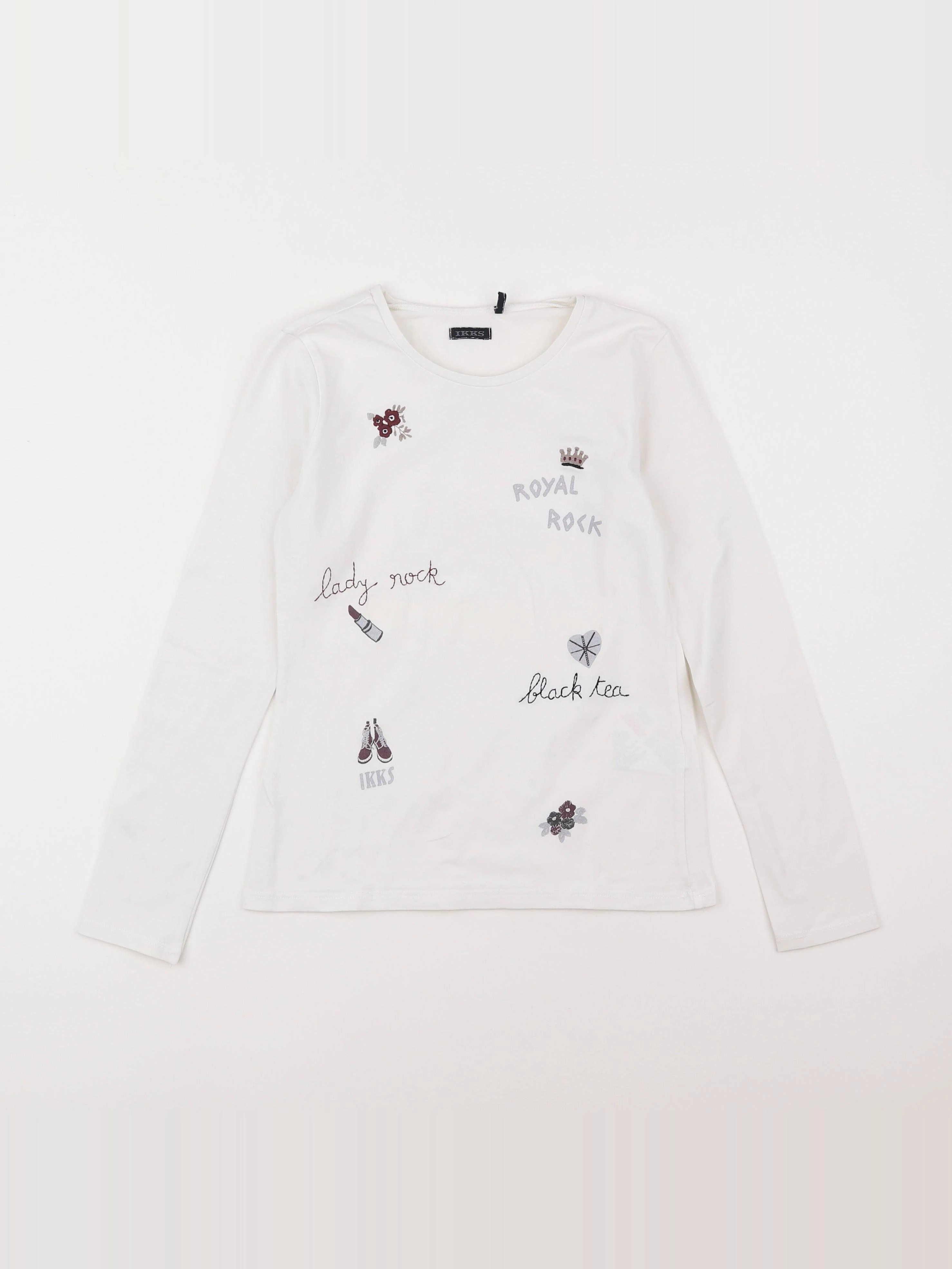 IKKS - tee-shirt blanc - 10 ans