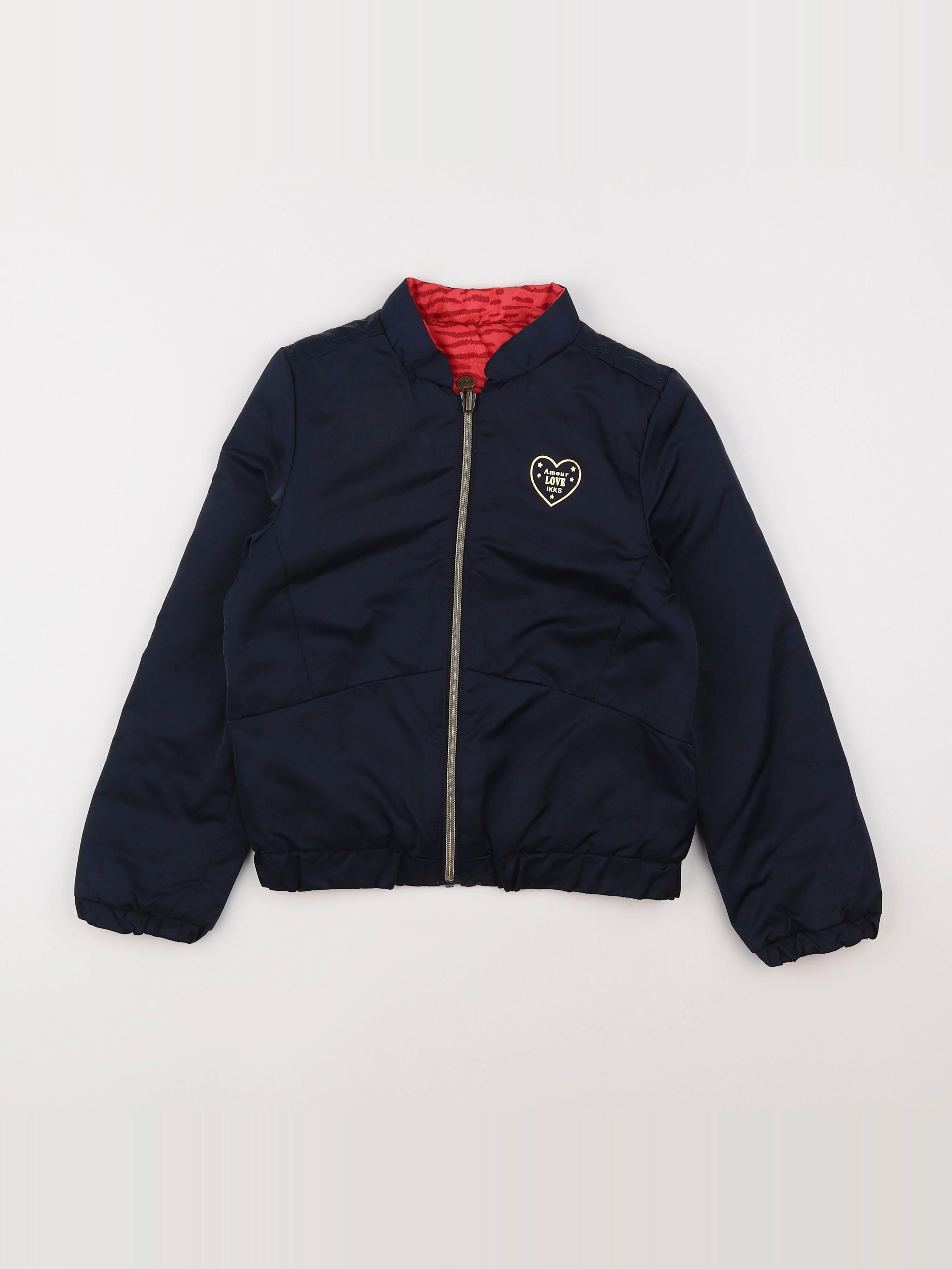 IKKS - doudoune réversible bleu, rose - 8 ans