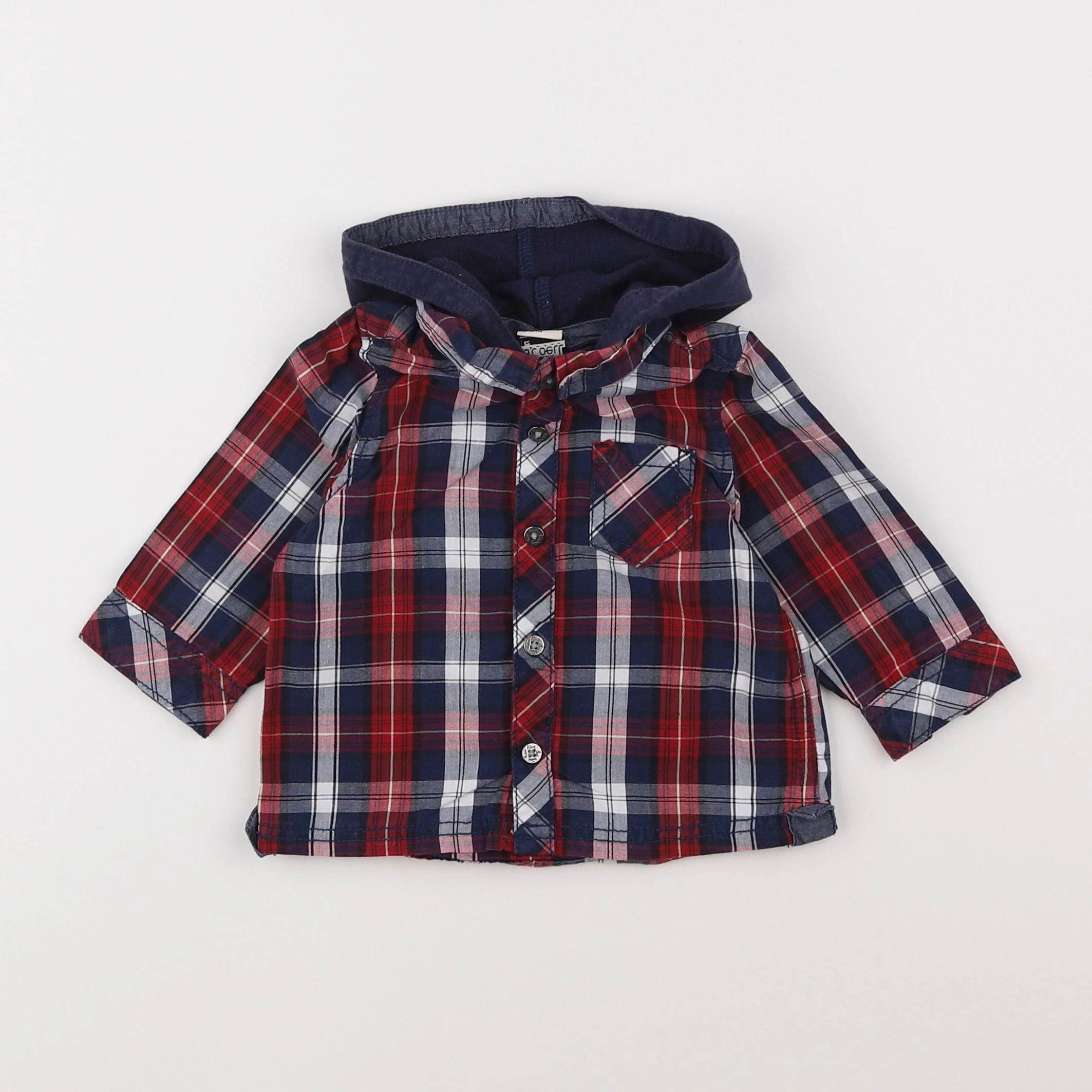 Tape à l'oeil - chemise bleu, rouge - 6 mois