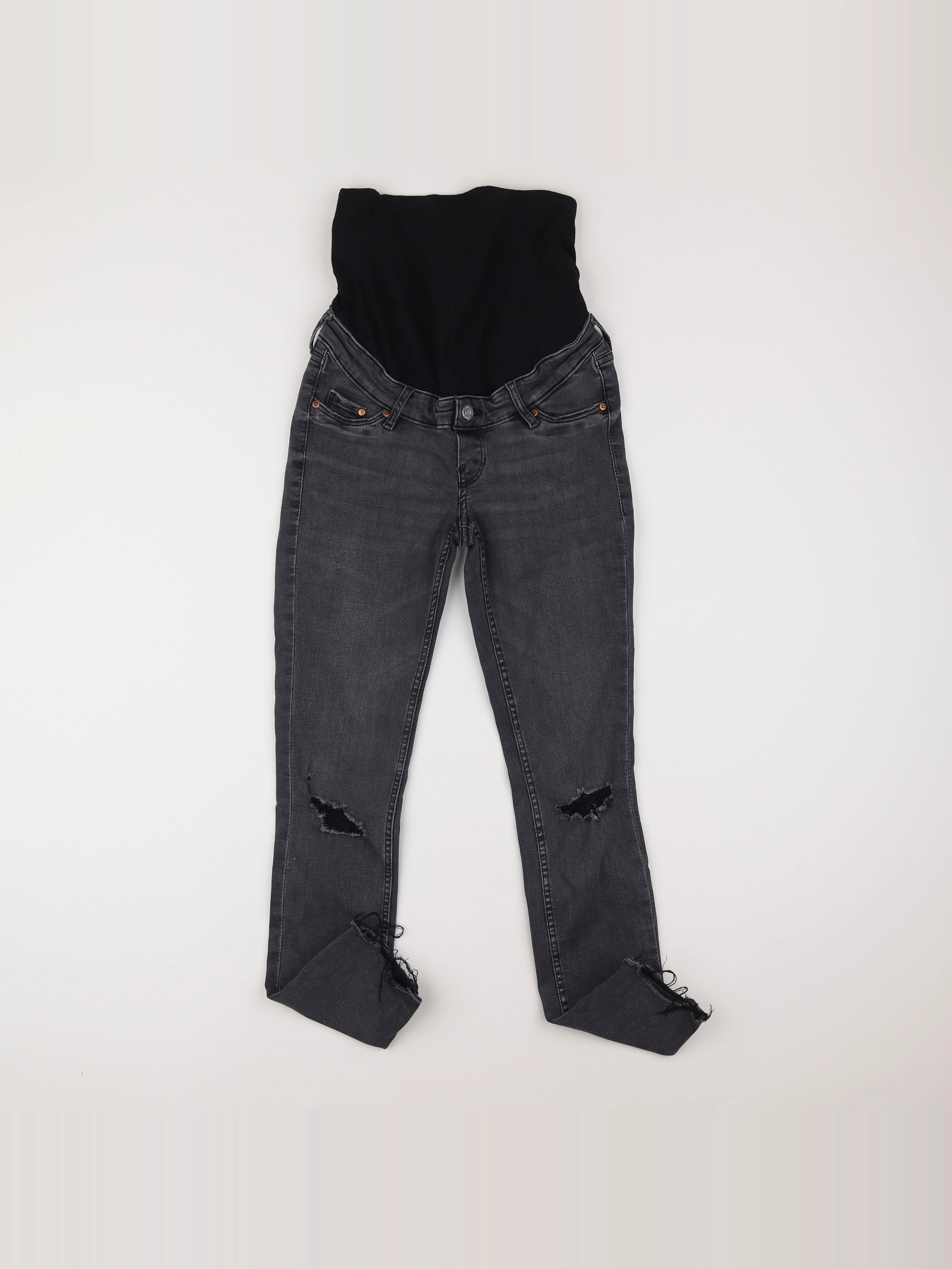 H&M - jean grossesse noir - 34