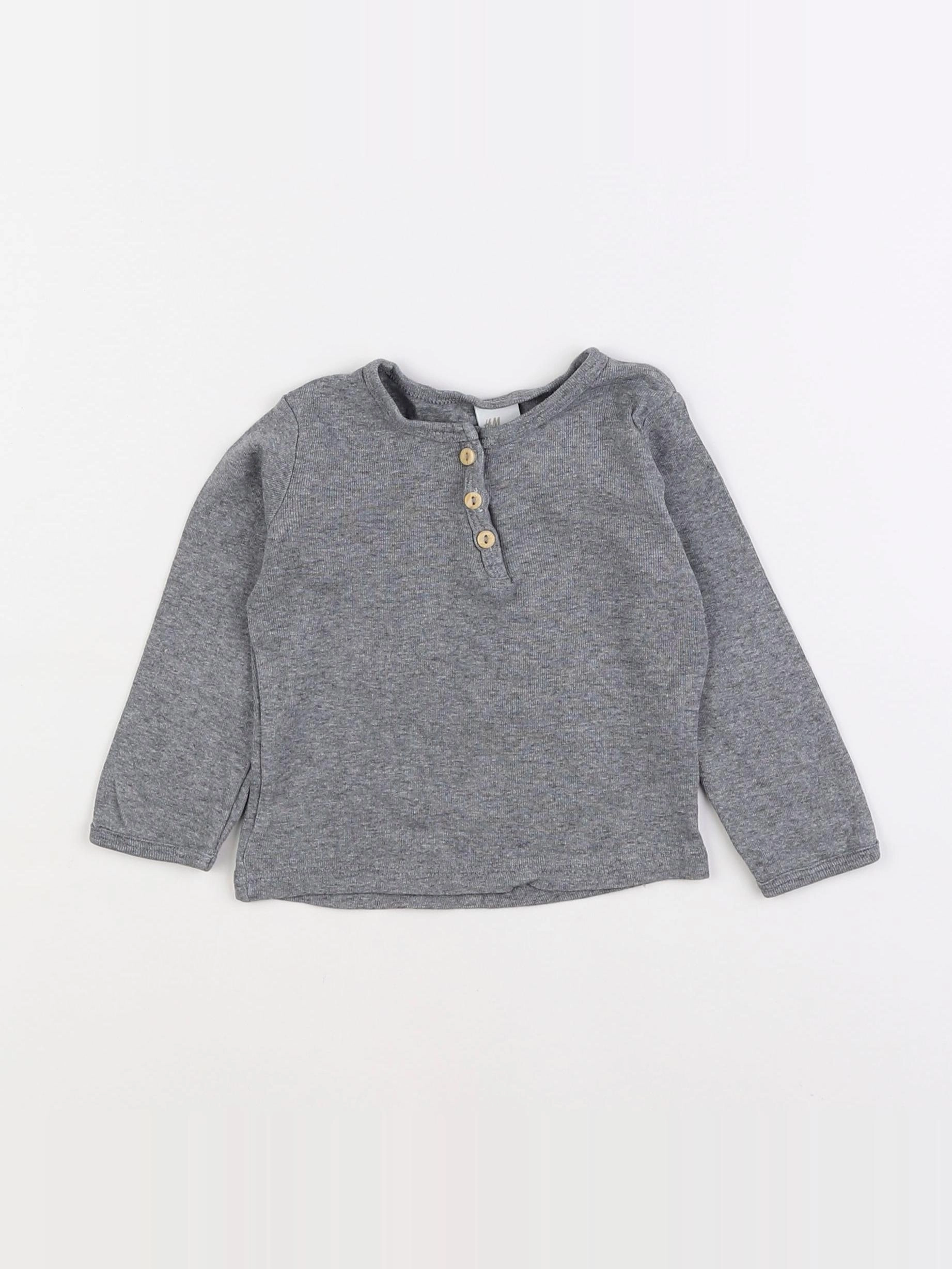 H&M - tee-shirt gris - 6/9 mois