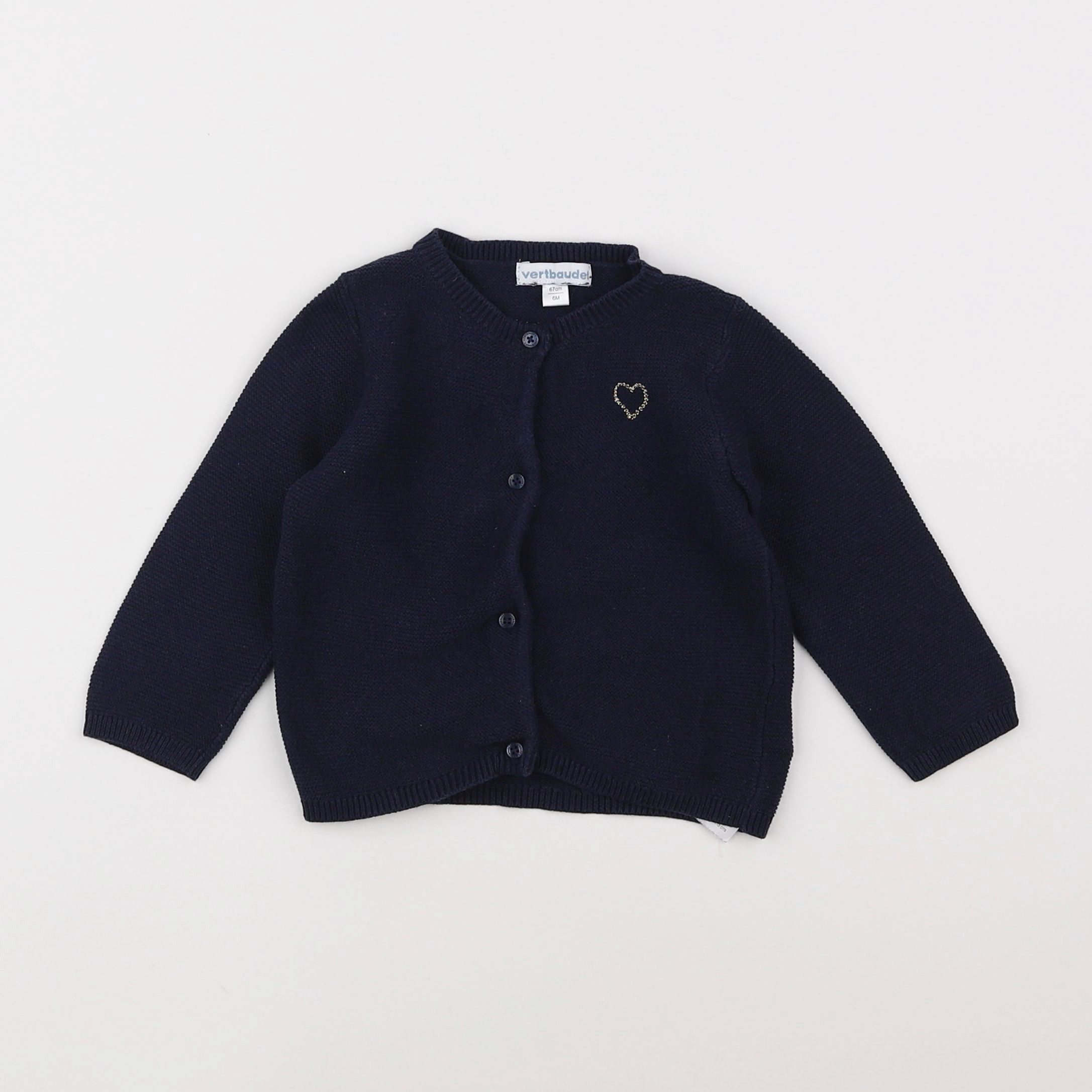 Vertbaudet - gilet bleu - 6 mois