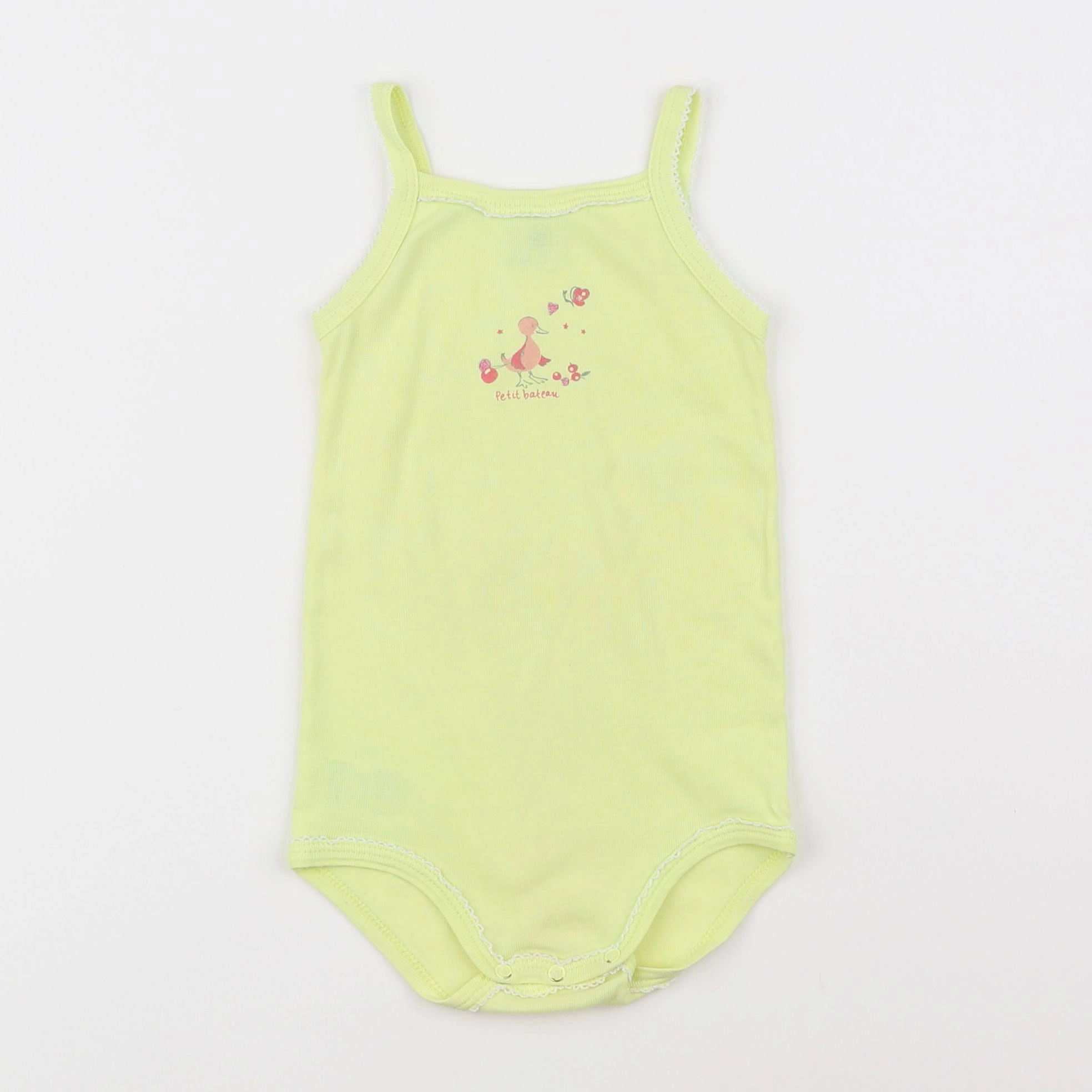 Petit Bateau - body vert - 12 mois