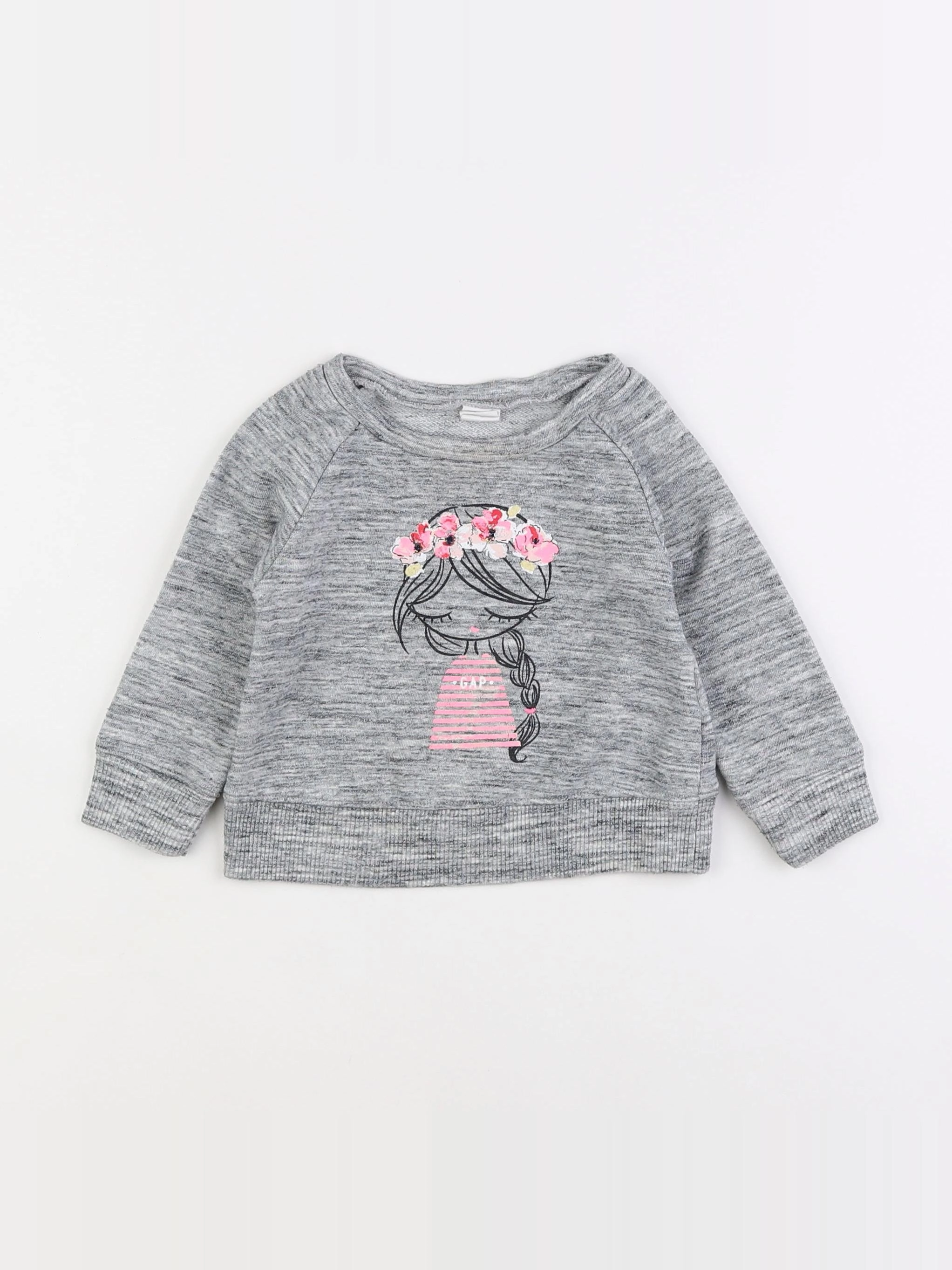 GAP - sweat gris - 12/18 mois