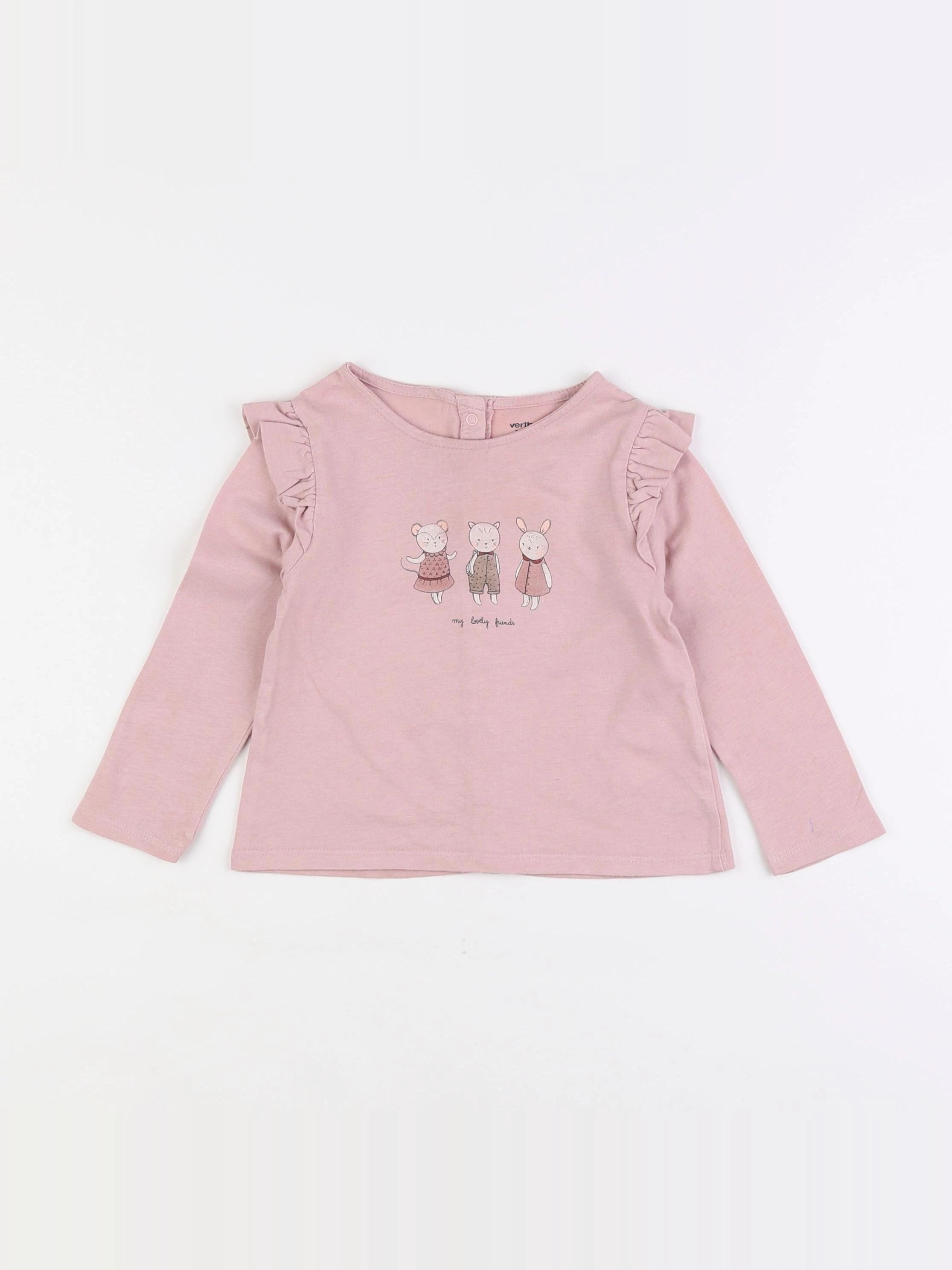 Vertbaudet - tee-shirt rose - 18 mois