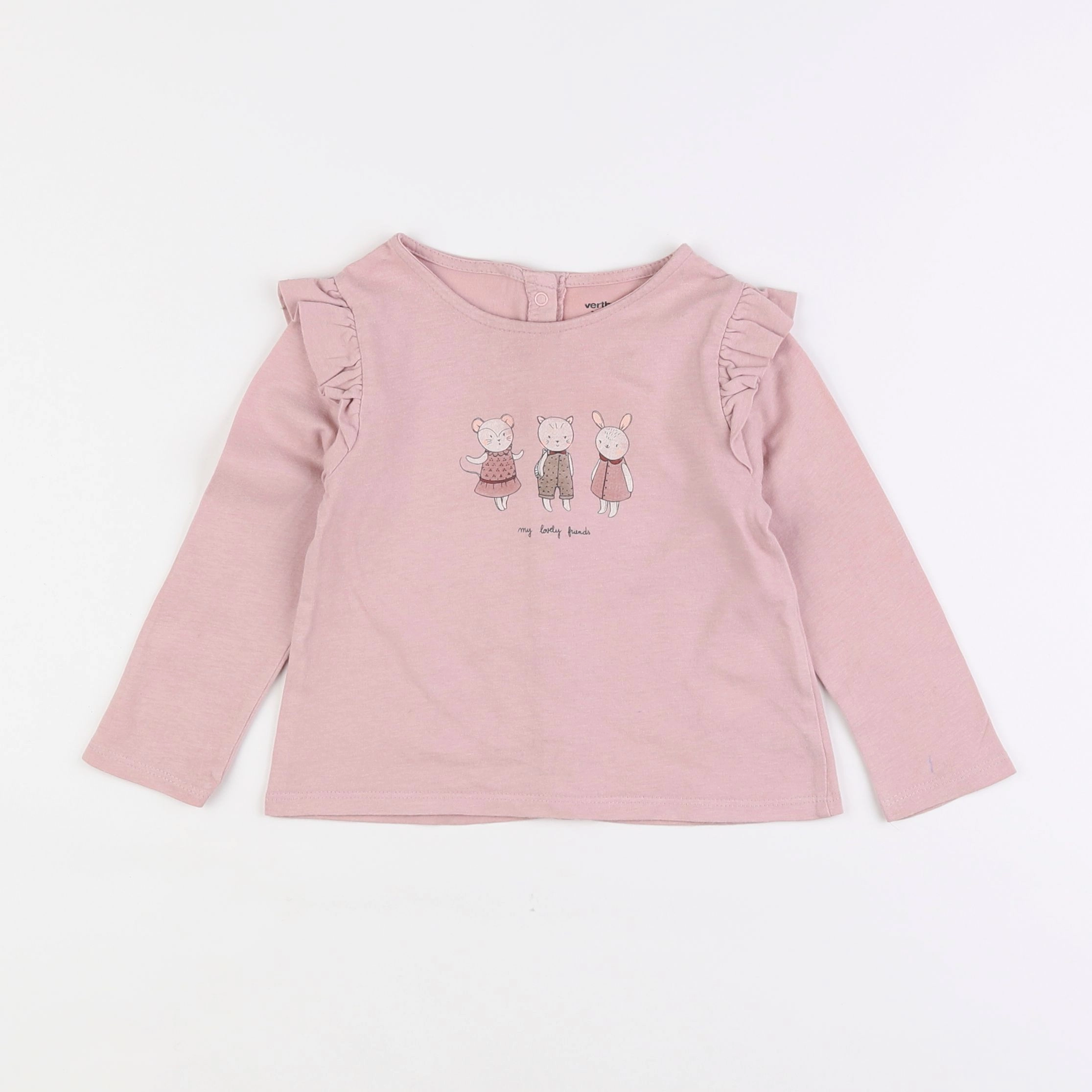 Vertbaudet - tee-shirt rose - 18 mois