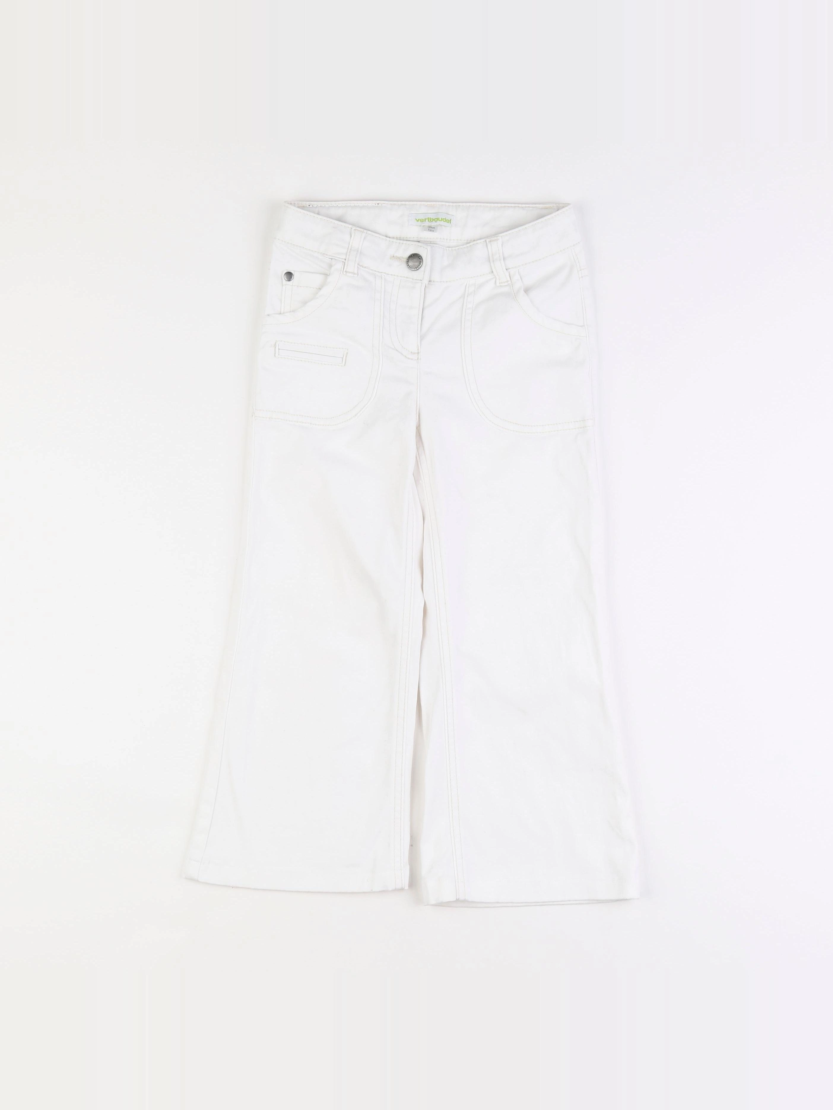 Vertbaudet - pantalon blanc - 7 ans