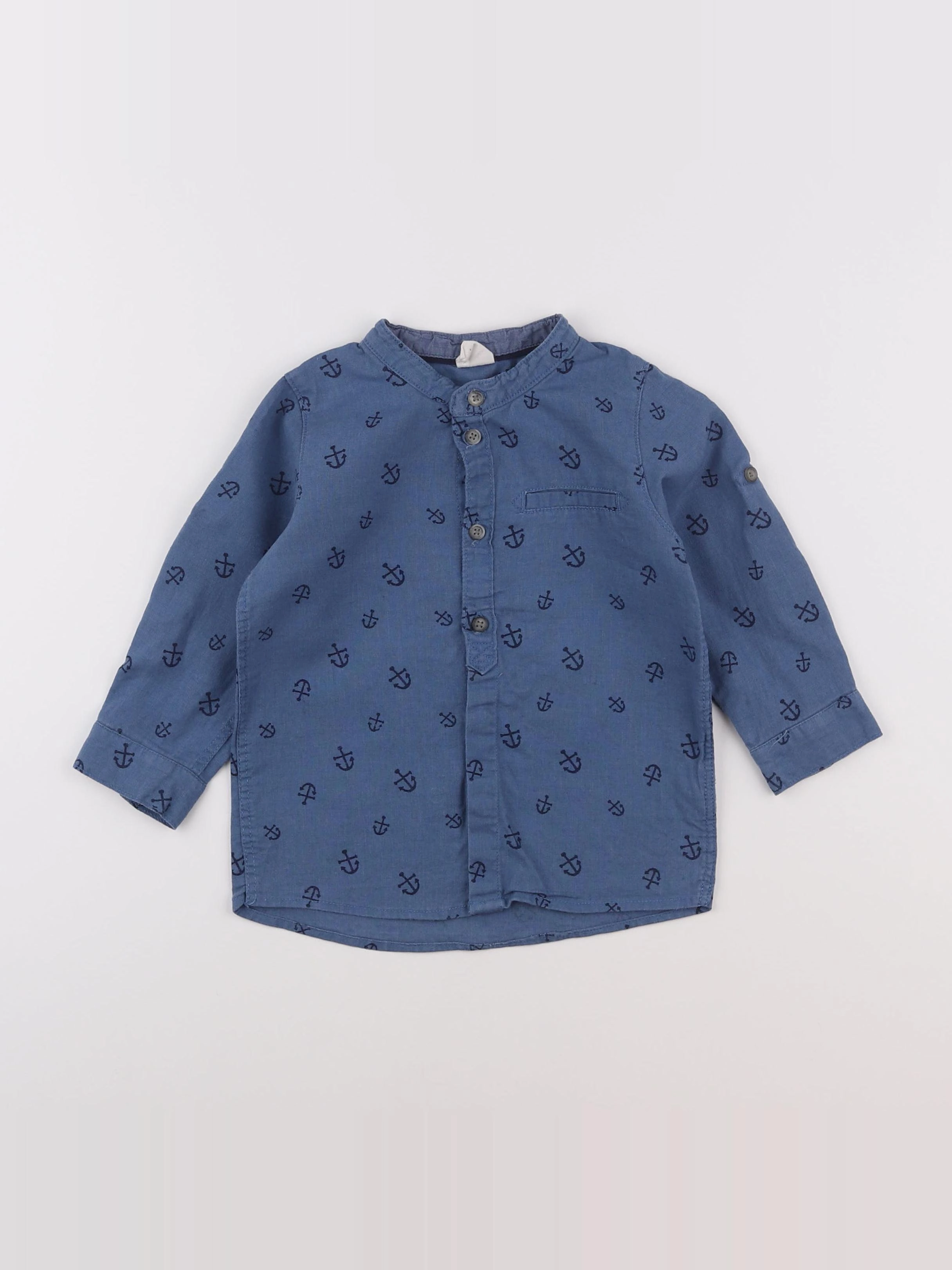 H&M - chemise bleu - 12/18 mois