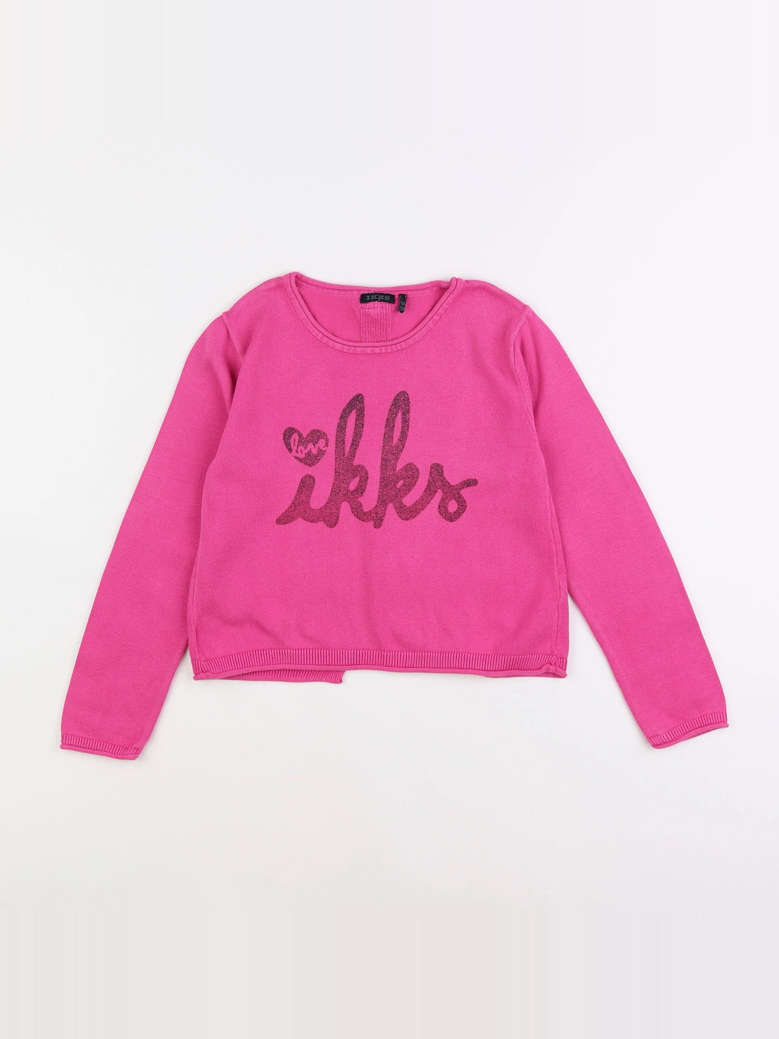 IKKS - pull rose - 8 ans