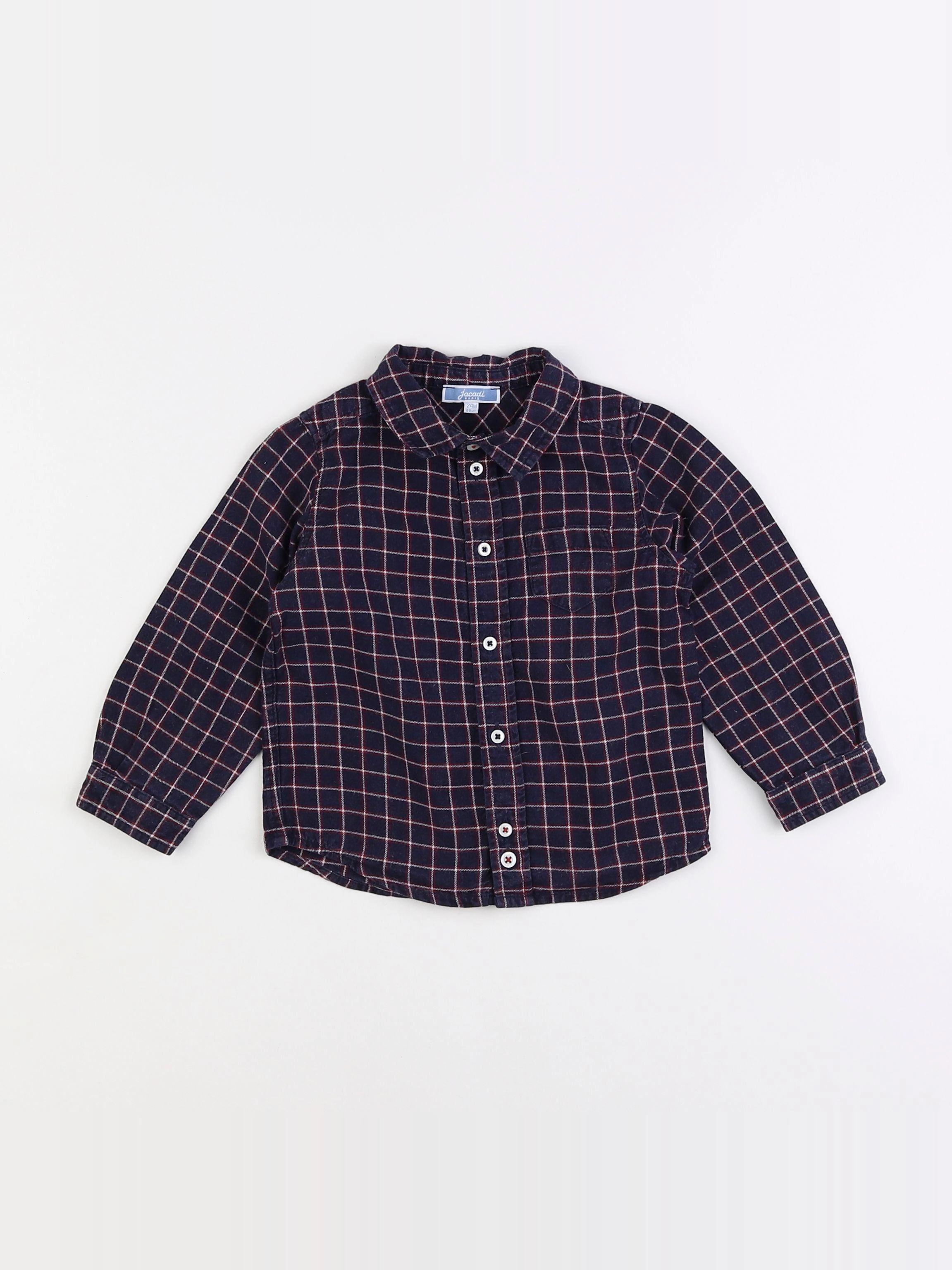 Jacadi - chemise bleu, rouge - 2 ans