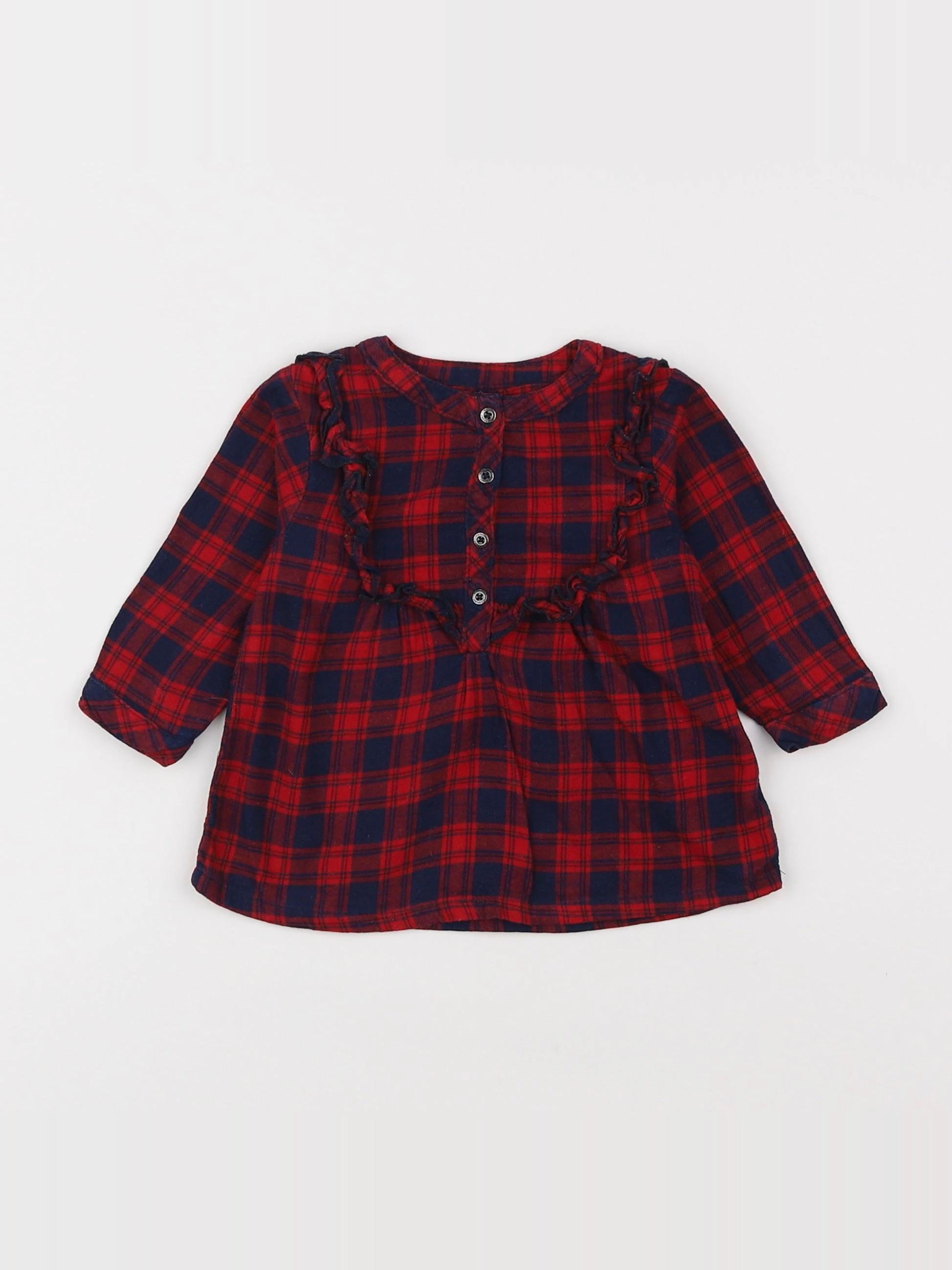 Vertbaudet - blouse rouge - 3 mois