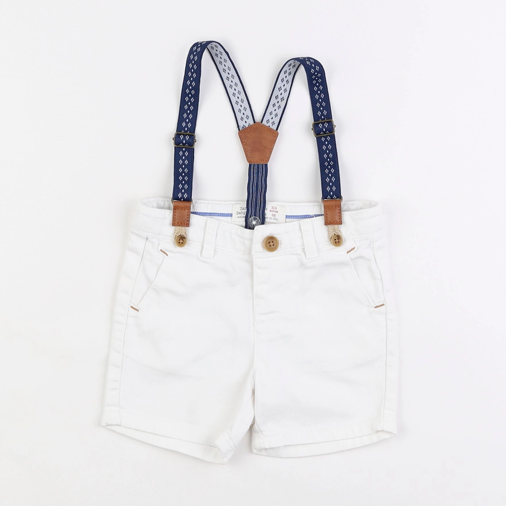 Zara - short blanc - 3/6 mois