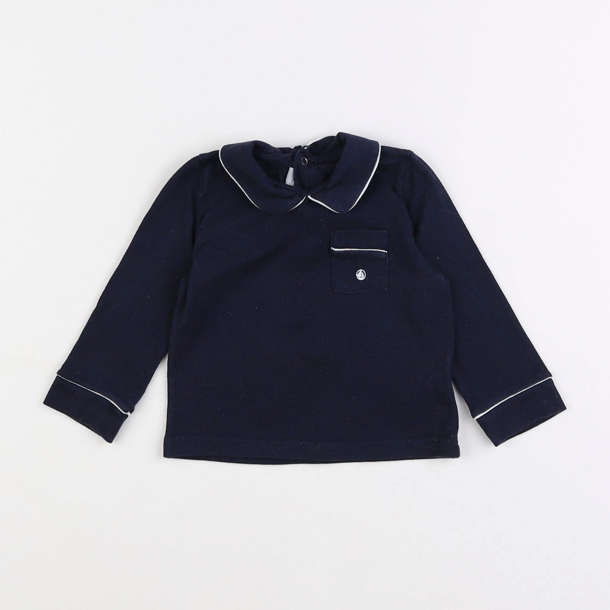 Petit Bateau - tee-shirt bleu - 12 mois