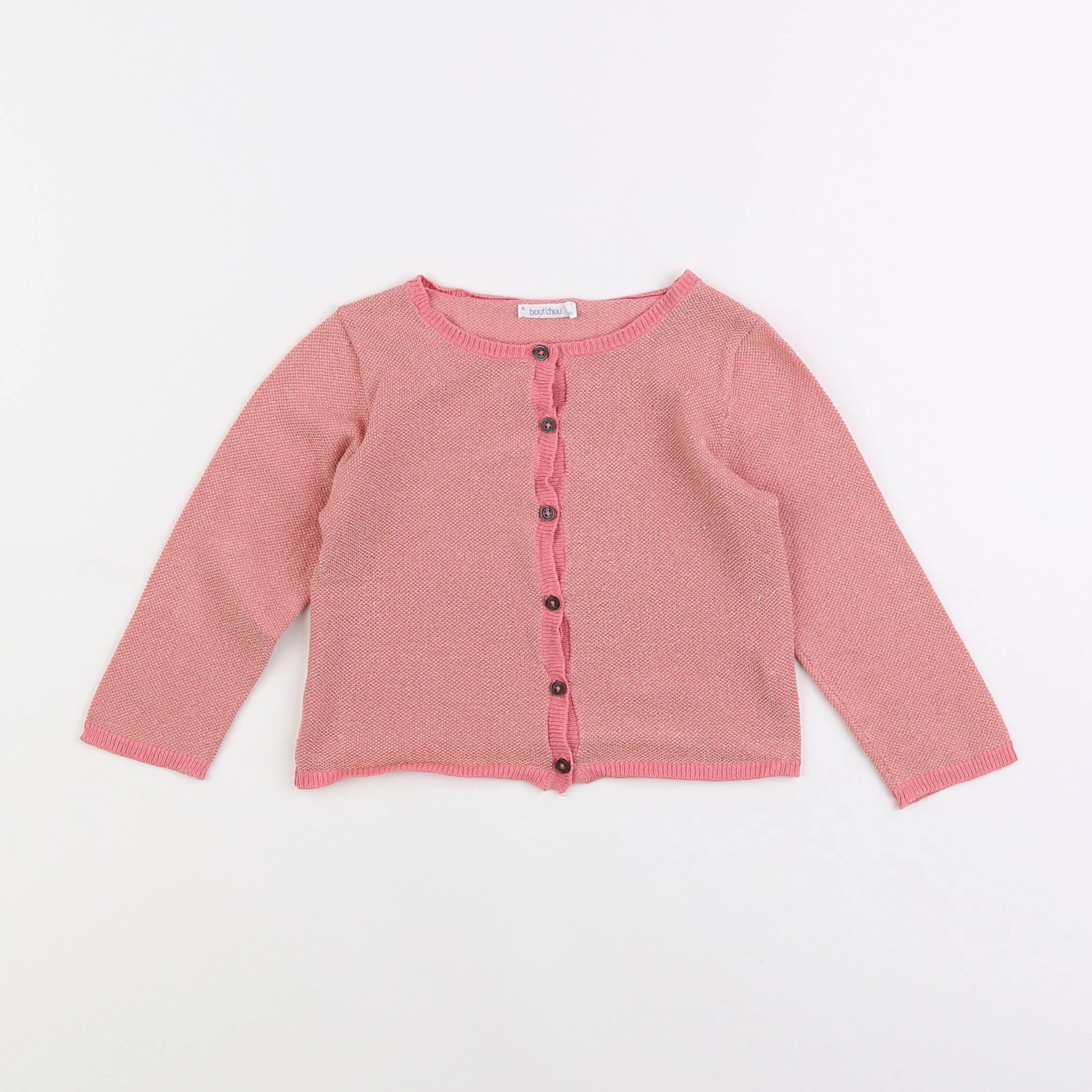 Boutchou - gilet rose, or - 2 ans