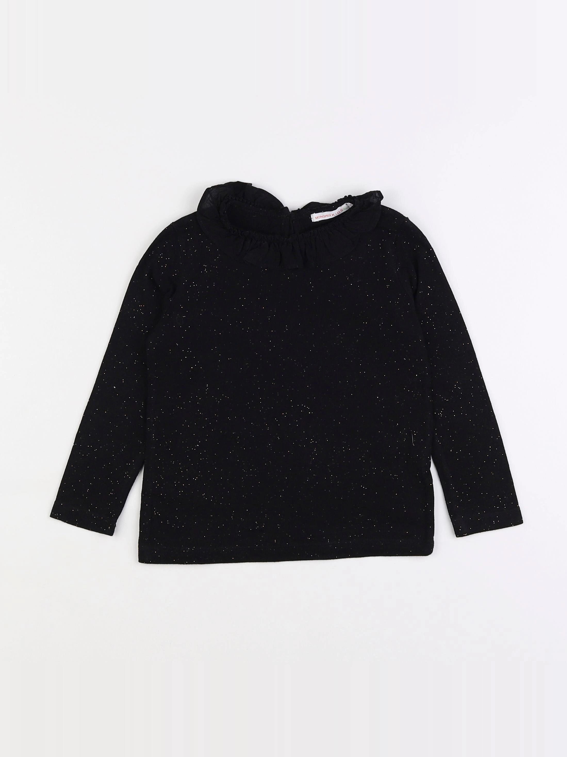 Monoprix - tee-shirt noir, argent - 4 ans