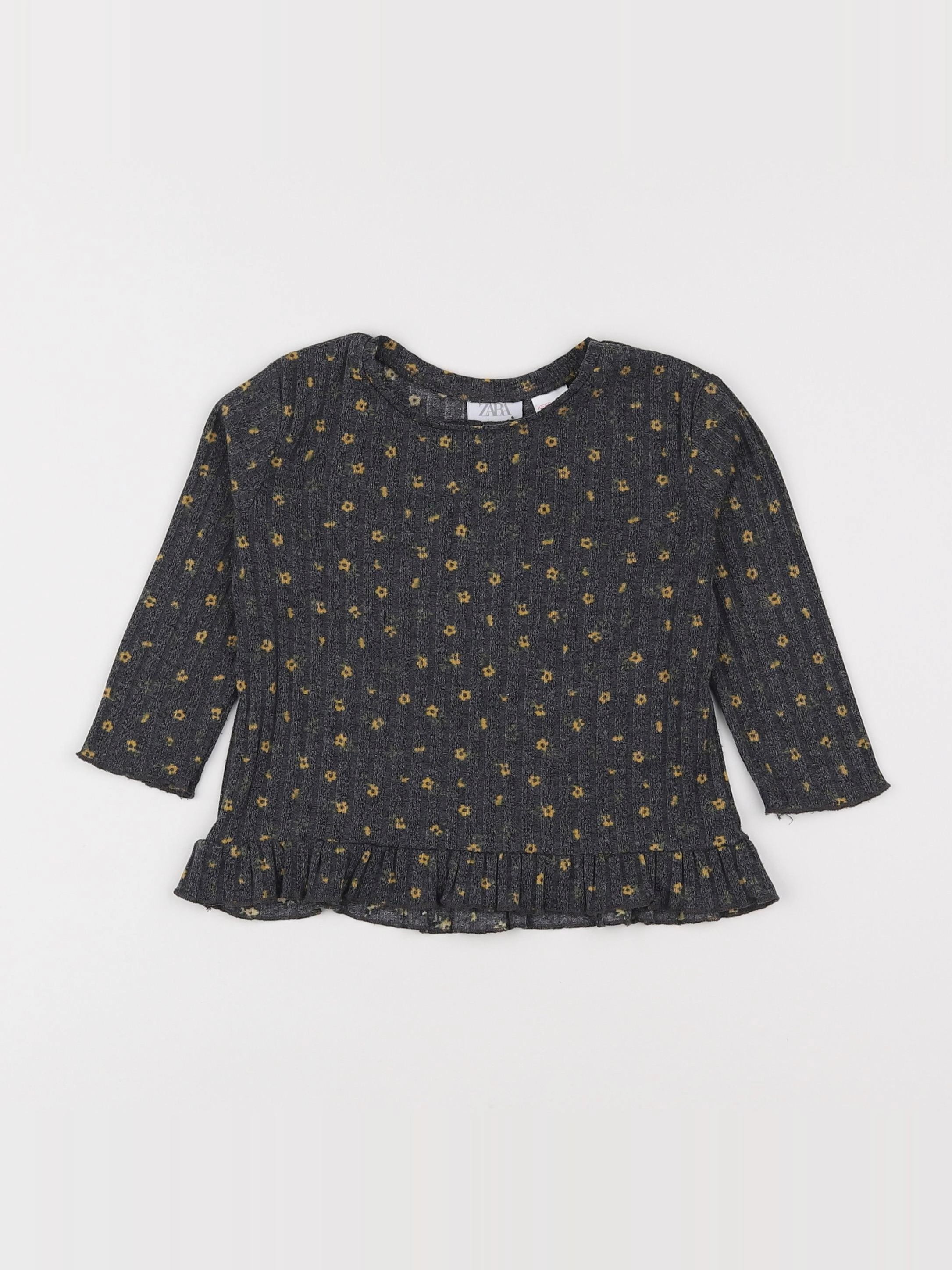 Zara - tee-shirt gris, jaune - 9/12 mois