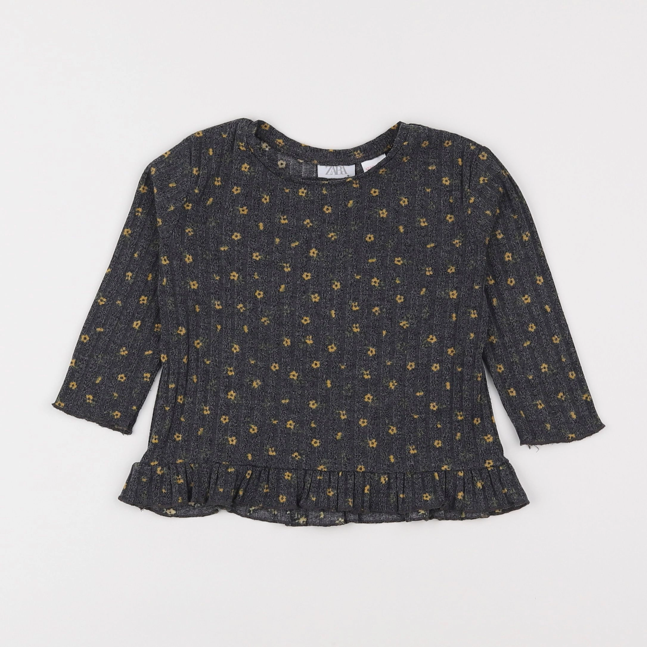 Zara - tee-shirt gris, jaune - 9/12 mois