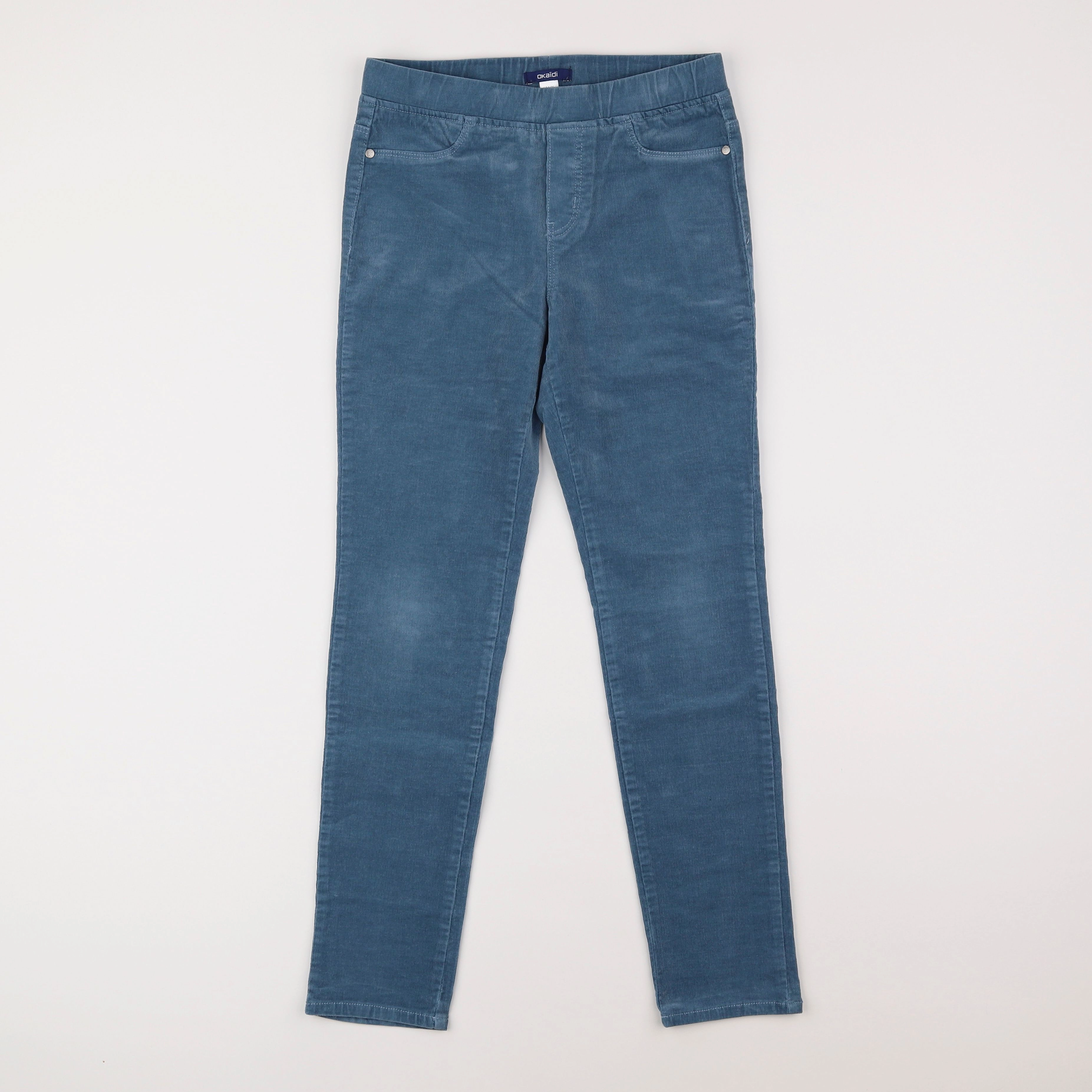 Okaidi - jegging velours bleu - 10 ans