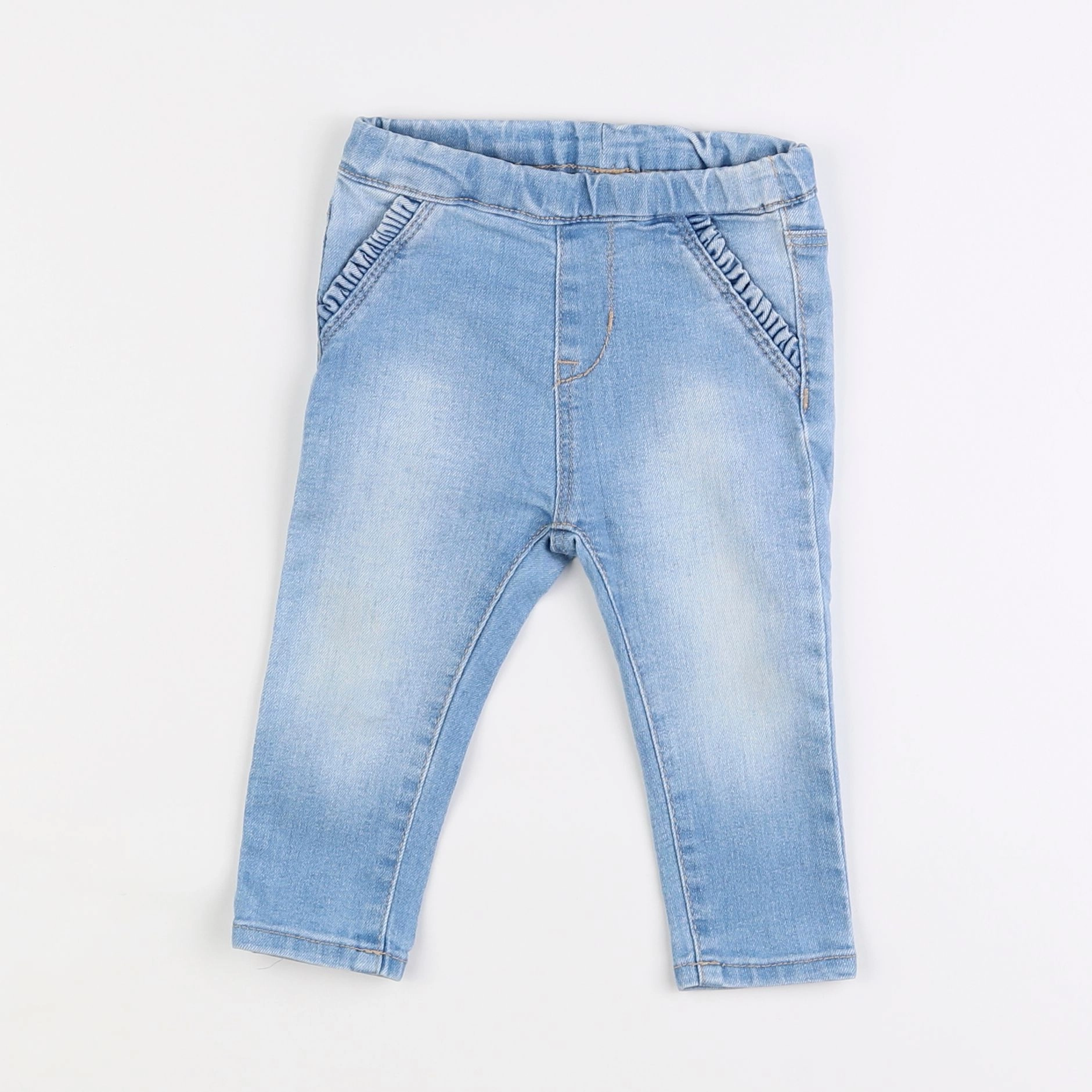 H&M - jegging bleu - 6/9 mois