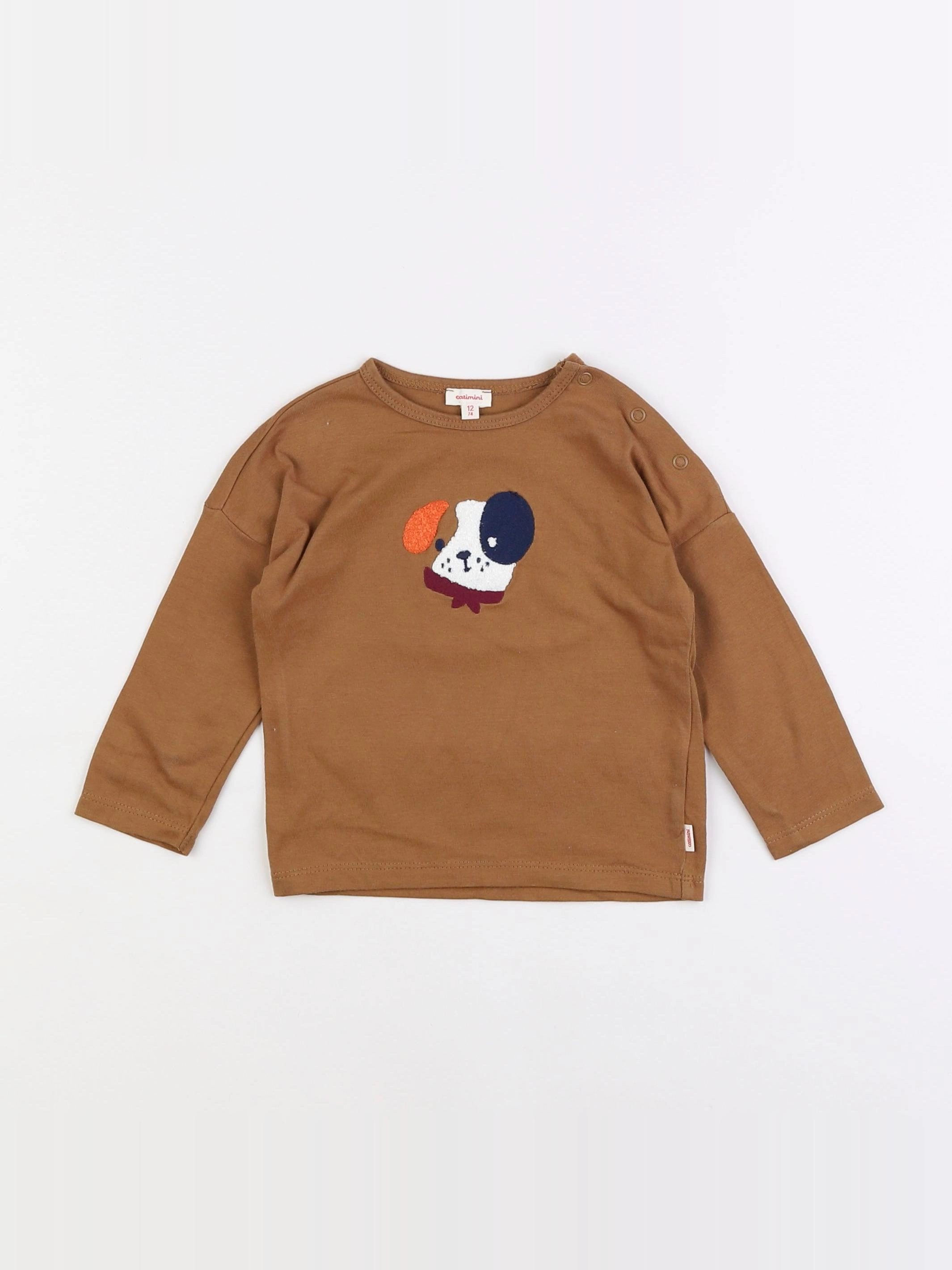 Catimini - tee-shirt marron - 12 mois